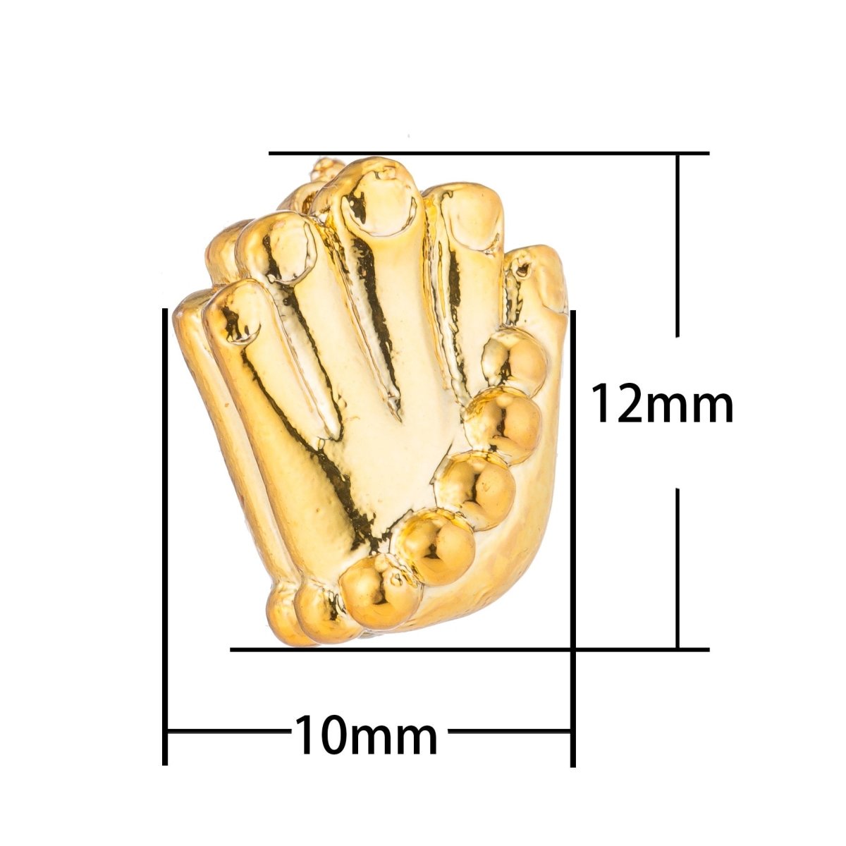 Gold Monk's Hand, Golden Hand, Prayer Bracelet, Buddhist, Buddhism, Religious, Bracelet Charm Bead Finding Connector for Jewelry Making, B-274 - DLUXCA