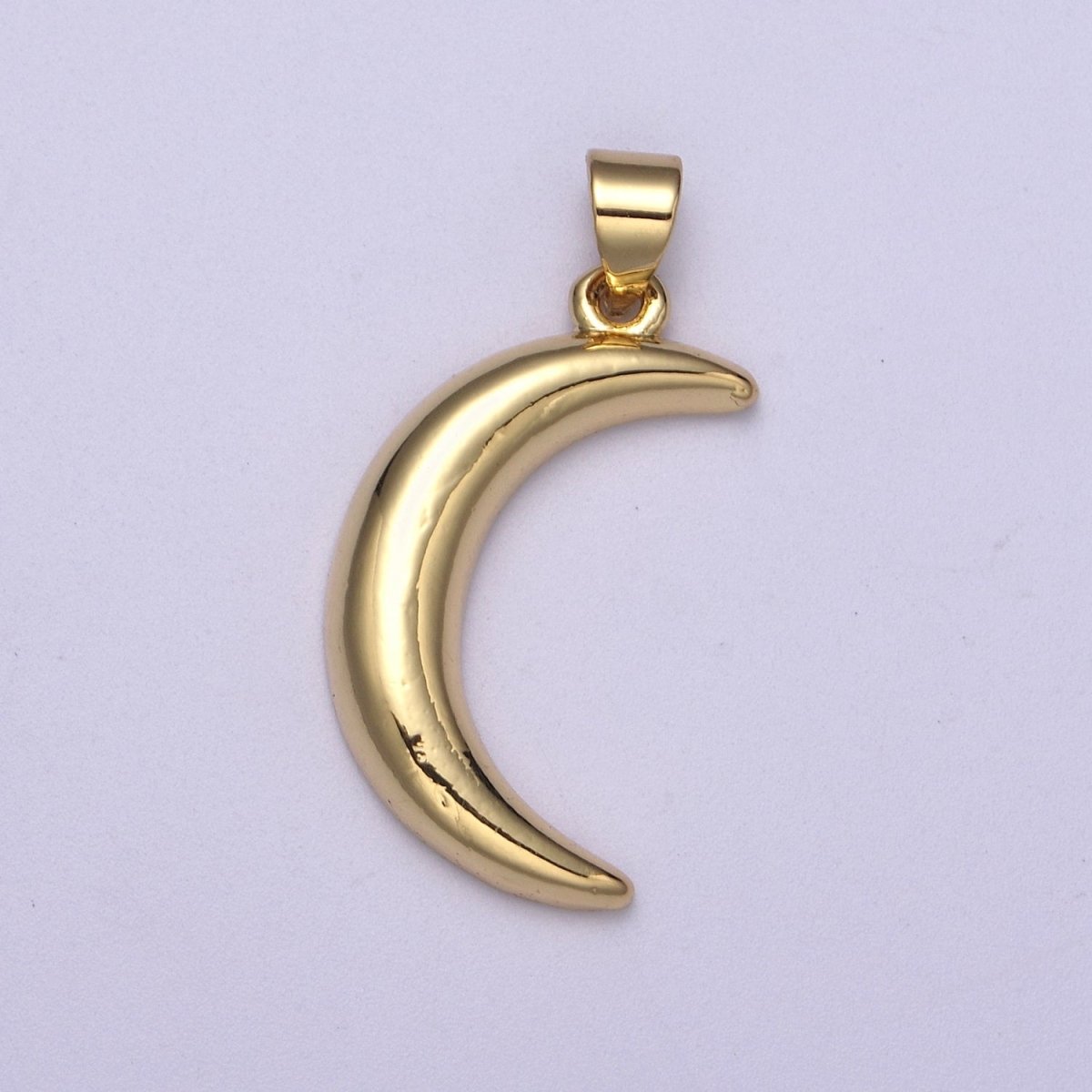 Gold Moon Charm, Dainty Crescent Moon Add a Charm on Necklace or Bracelet, Celestial Jewelry, Light Pendant H-170 - DLUXCA