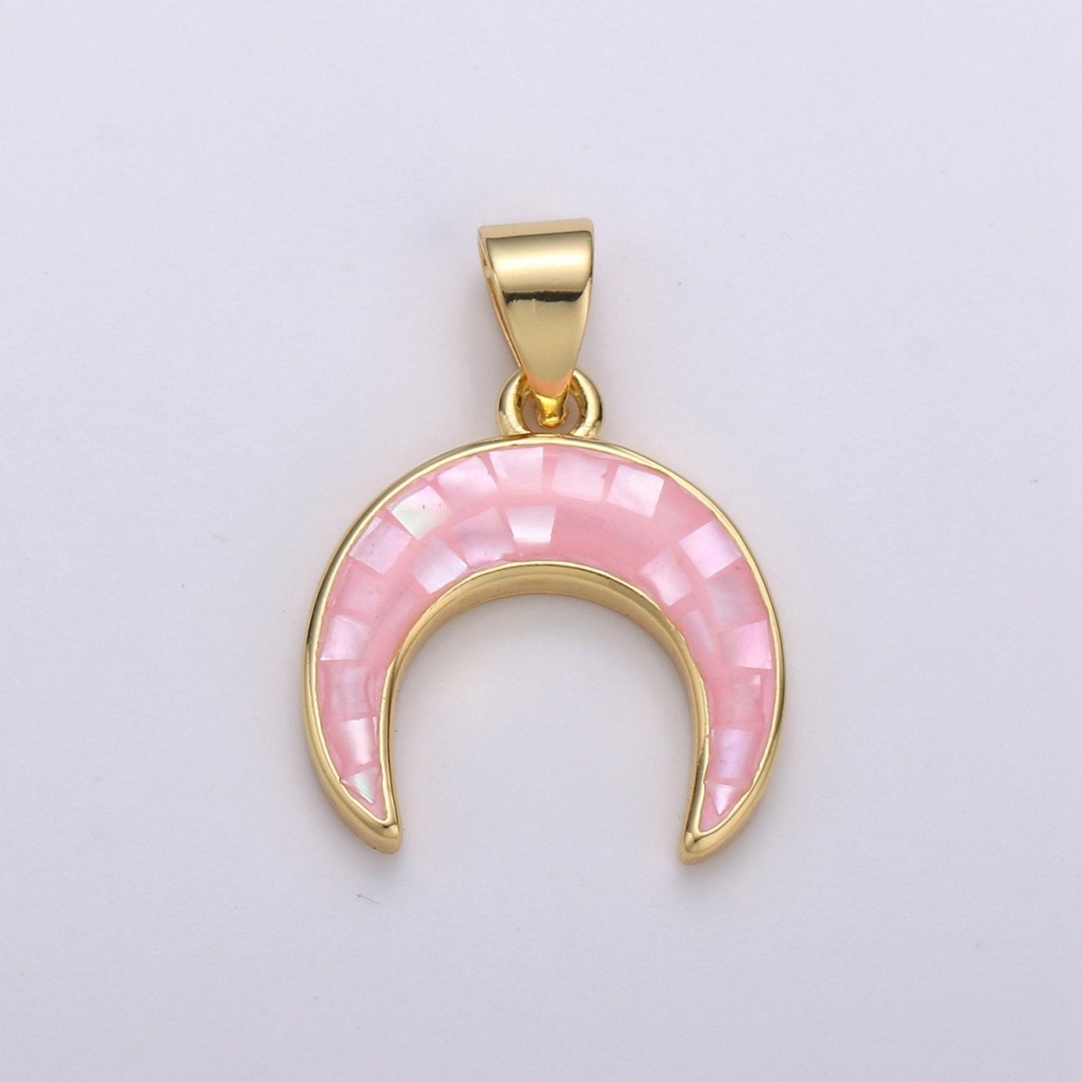 Gold Moon charms , Pink moon pendants, Crescent Moon charm, Dainty charm, Celestial Jewelry pendants in 14k Gold-Plated I-777 - DLUXCA