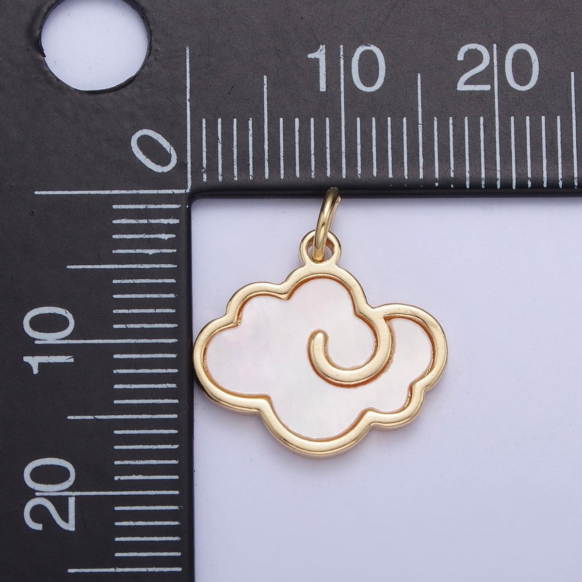 Gold Mother of Pearl Cloudy Weather Sky Charm AG-077 - DLUXCA