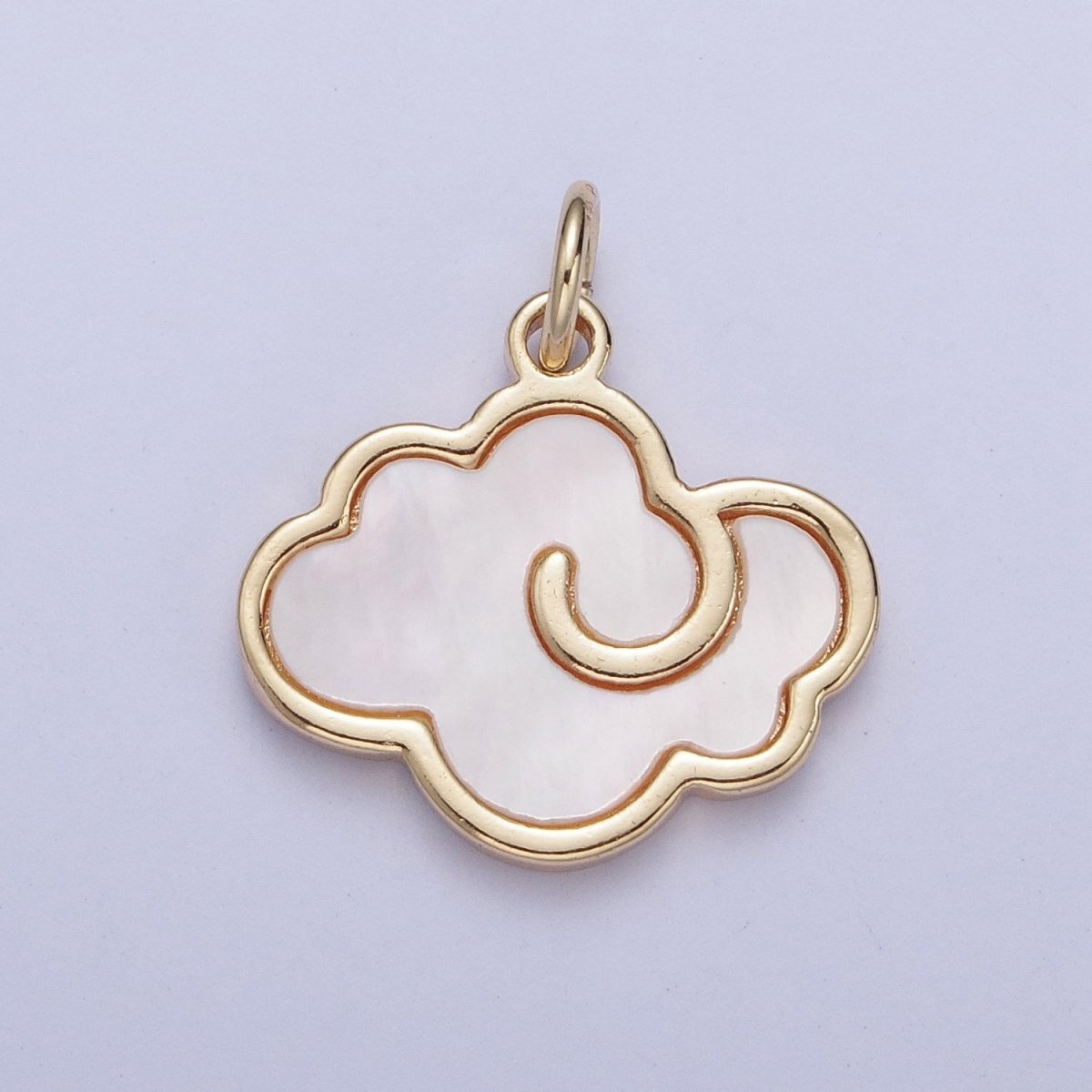 Gold Mother of Pearl Cloudy Weather Sky Charm AG-077 - DLUXCA