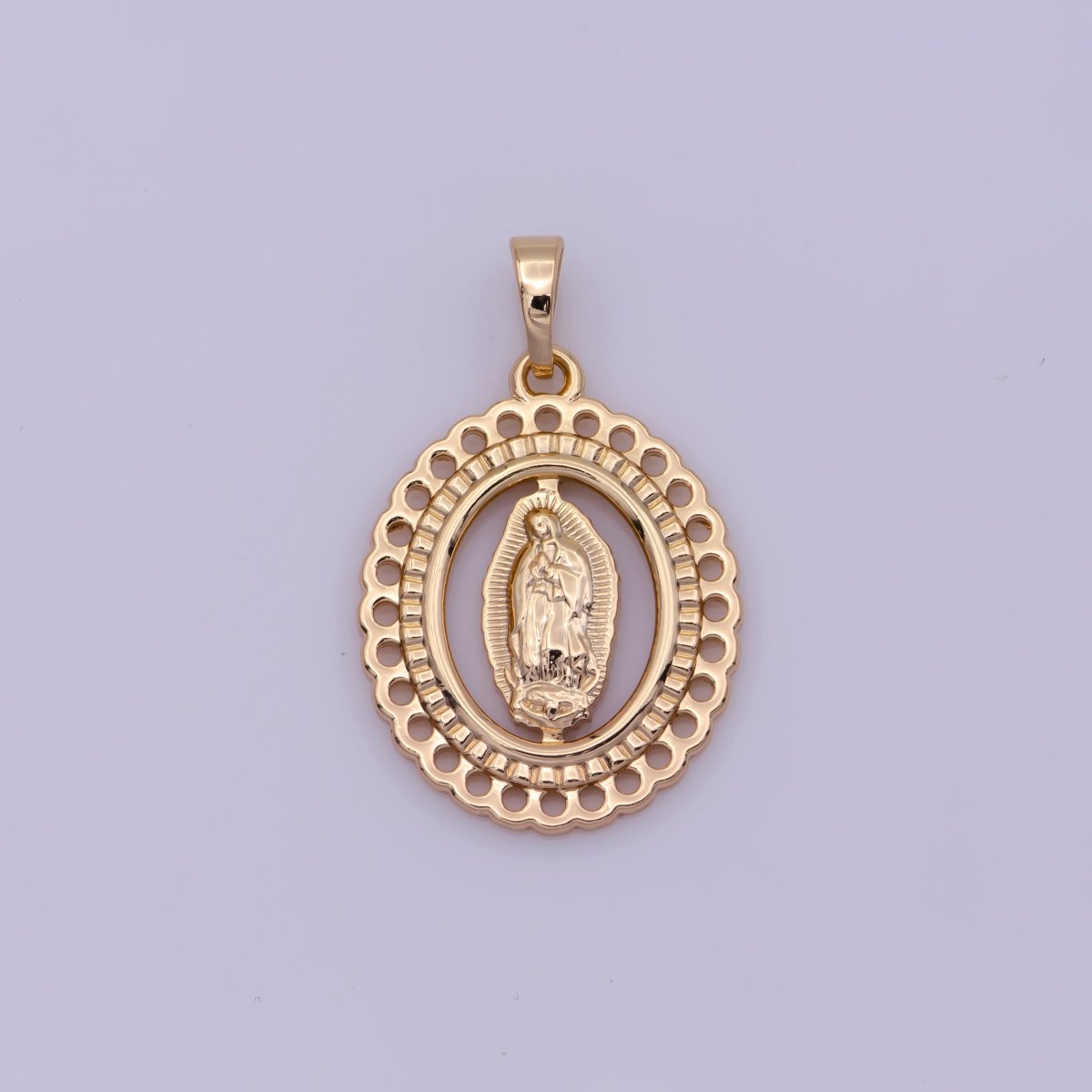 Gold Mother Virgin Mary, Holy, Divine, Heavenly, Pray, Angel, Catholic DIY Necklace PENDANT Charm Bead Bails Findings for Jewelry Making H-470 - DLUXCA