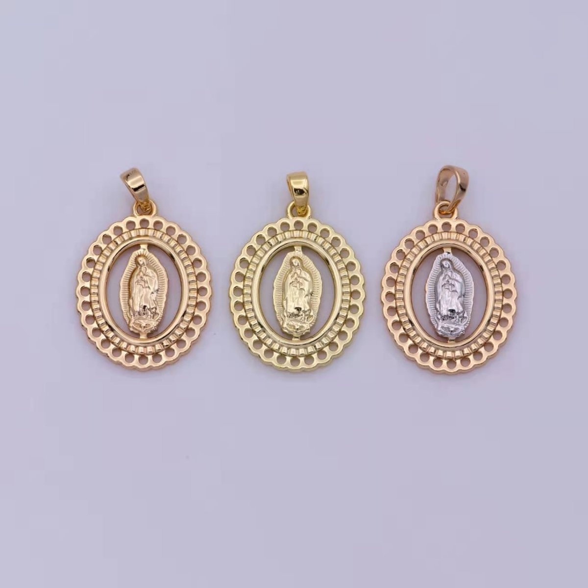 Gold Mother Virgin Mary, Holy, Divine, Heavenly, Pray, Angel, Catholic DIY Necklace PENDANT Charm Bead Bails Findings for Jewelry Making H-470 - DLUXCA