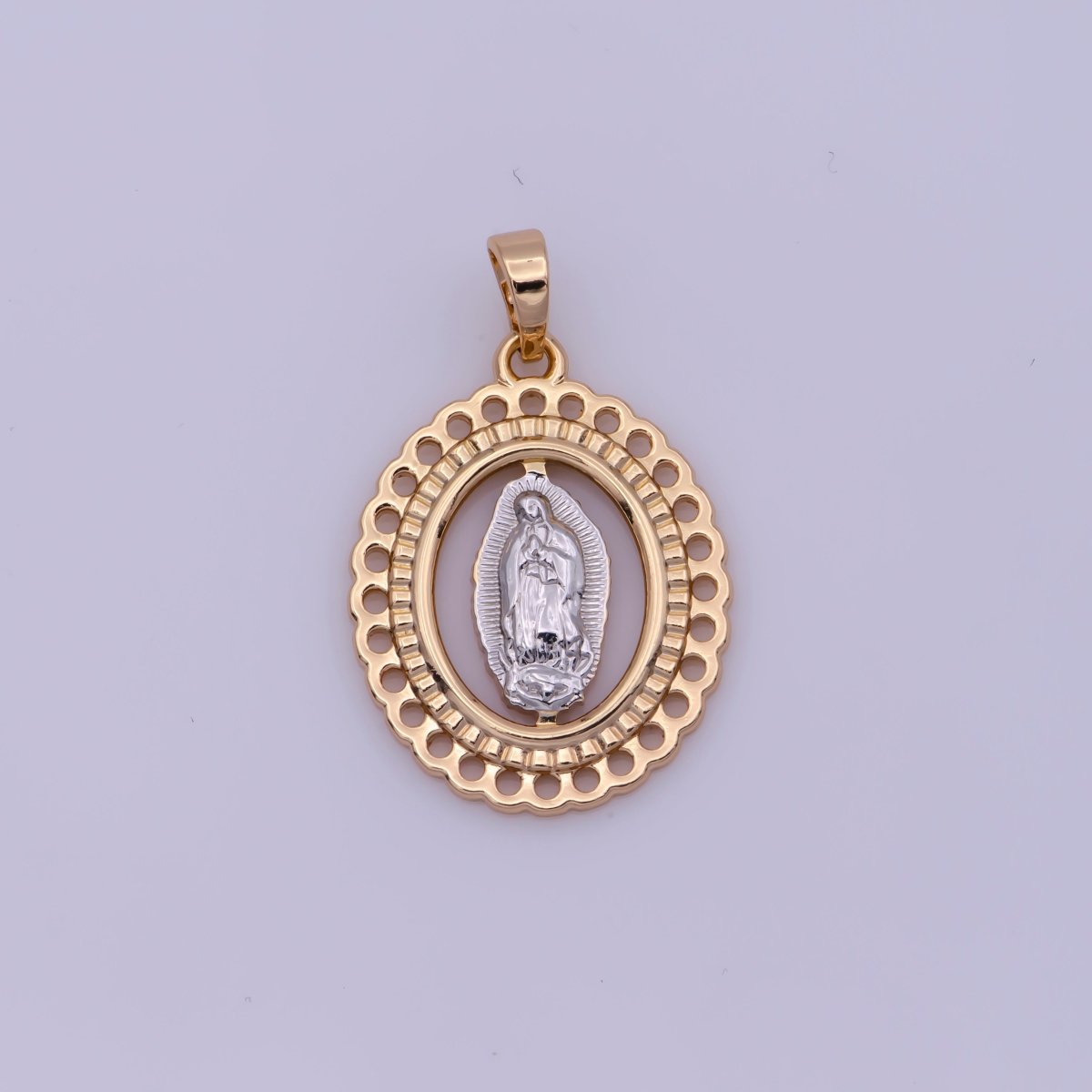 Gold Mother Virgin Mary, Holy, Divine, Heavenly, Pray, Angel, Catholic DIY Necklace PENDANT Charm Bead Bails Findings for Jewelry Making H-470 - DLUXCA