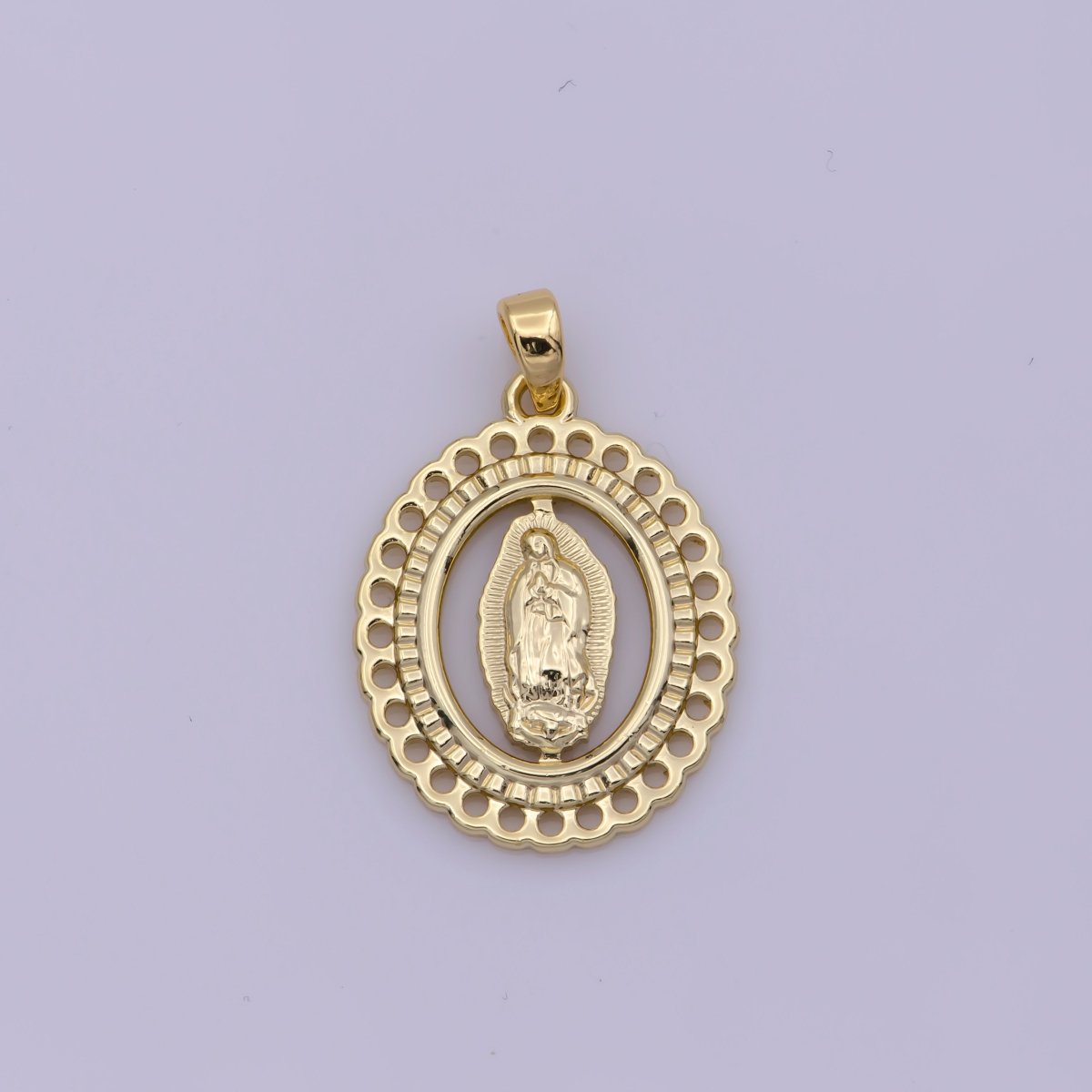 Gold Mother Virgin Mary, Holy, Divine, Heavenly, Pray, Angel, Catholic DIY Necklace PENDANT Charm Bead Bails Findings for Jewelry Making H-470 - DLUXCA