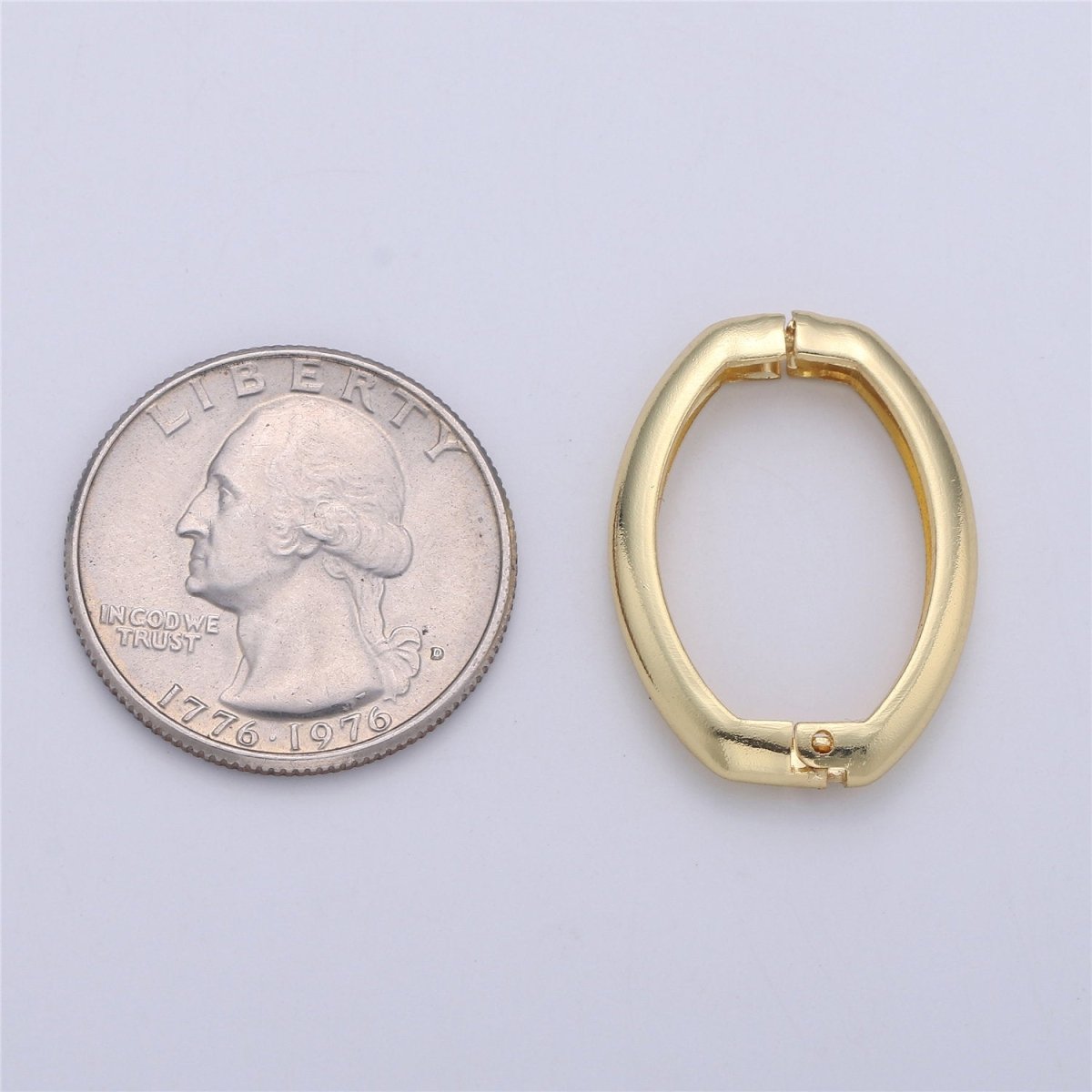 Gold Necklace Clasp, Oval Spring Gate Ring , Oval Gate Ring , Basic Supplies 24k Gold Filled Clasp for Necklace Supply K-392 - DLUXCA