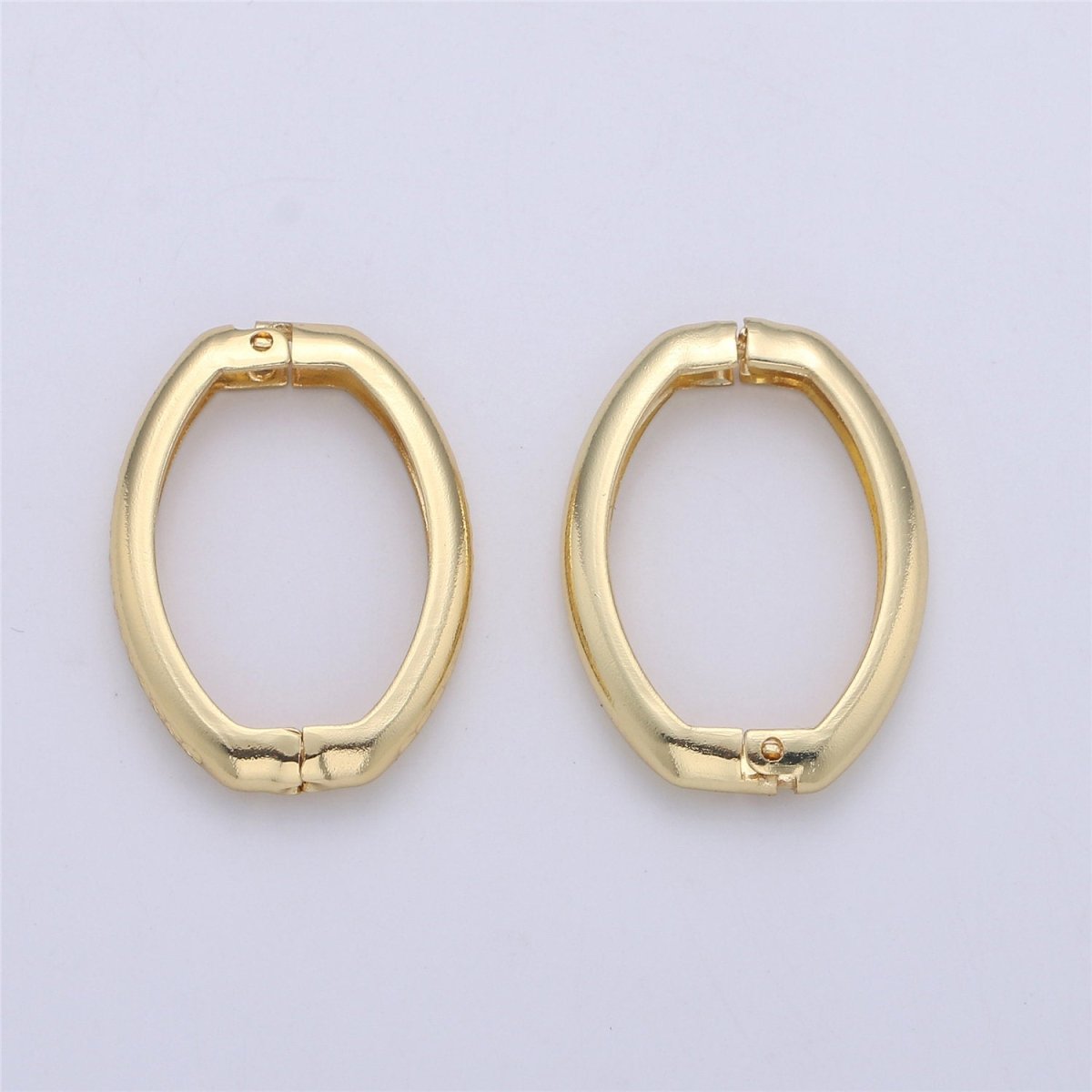 Gold Necklace Clasp, Oval Spring Gate Ring , Oval Gate Ring , Basic Supplies 24k Gold Filled Clasp for Necklace Supply K-392 - DLUXCA