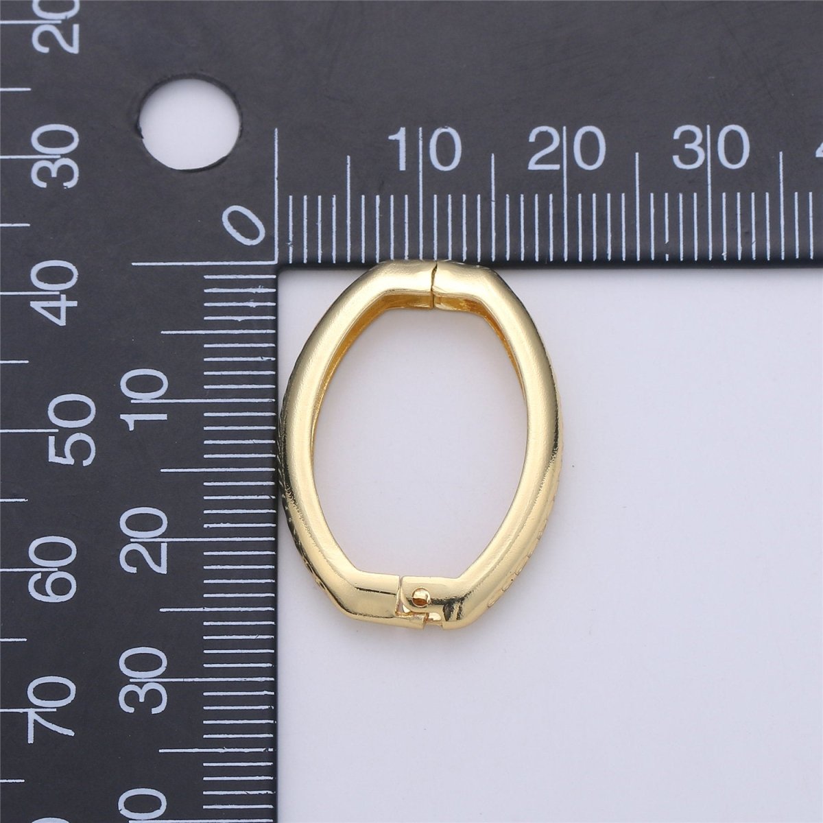 Gold Necklace Clasp, Oval Spring Gate Ring , Textured Oval Gate Ring , Basic Supplies 24k Gold Filled Clasp for Necklace Supply K-393 - DLUXCA