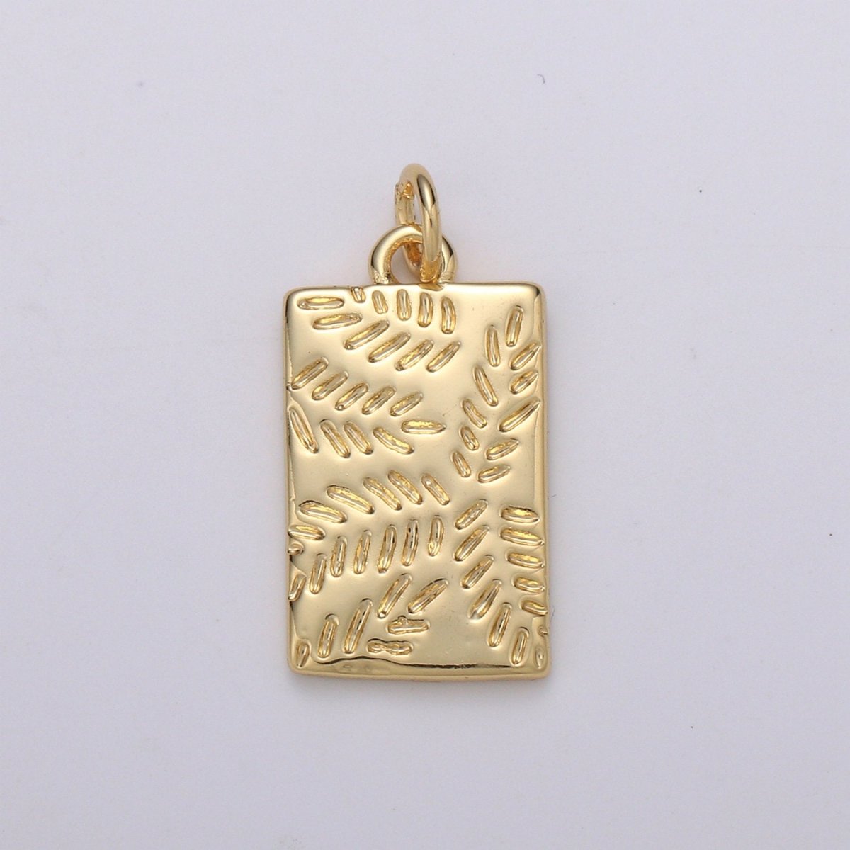 Gold Olive Leaf Branch Pendant / Dainty Geometric Charm for necklace bracelet Jewelry Making C-816 - DLUXCA