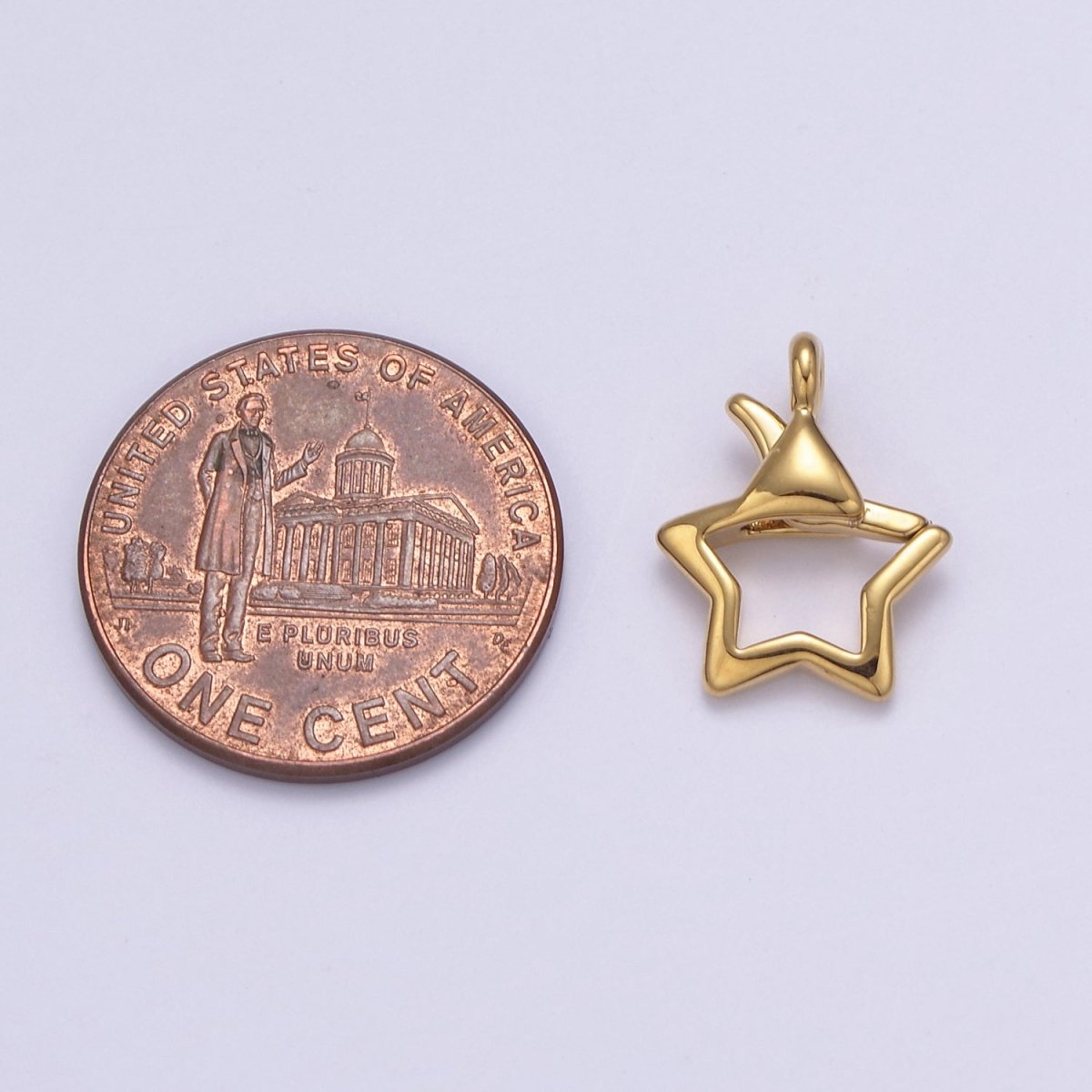 Gold or Silver Open Star Lobster Clasp, 15x11mm, Open Star Lobster Clasp, Star Charm Enhancer Clasp Wholesale Supply L-659 L-658 - DLUXCA