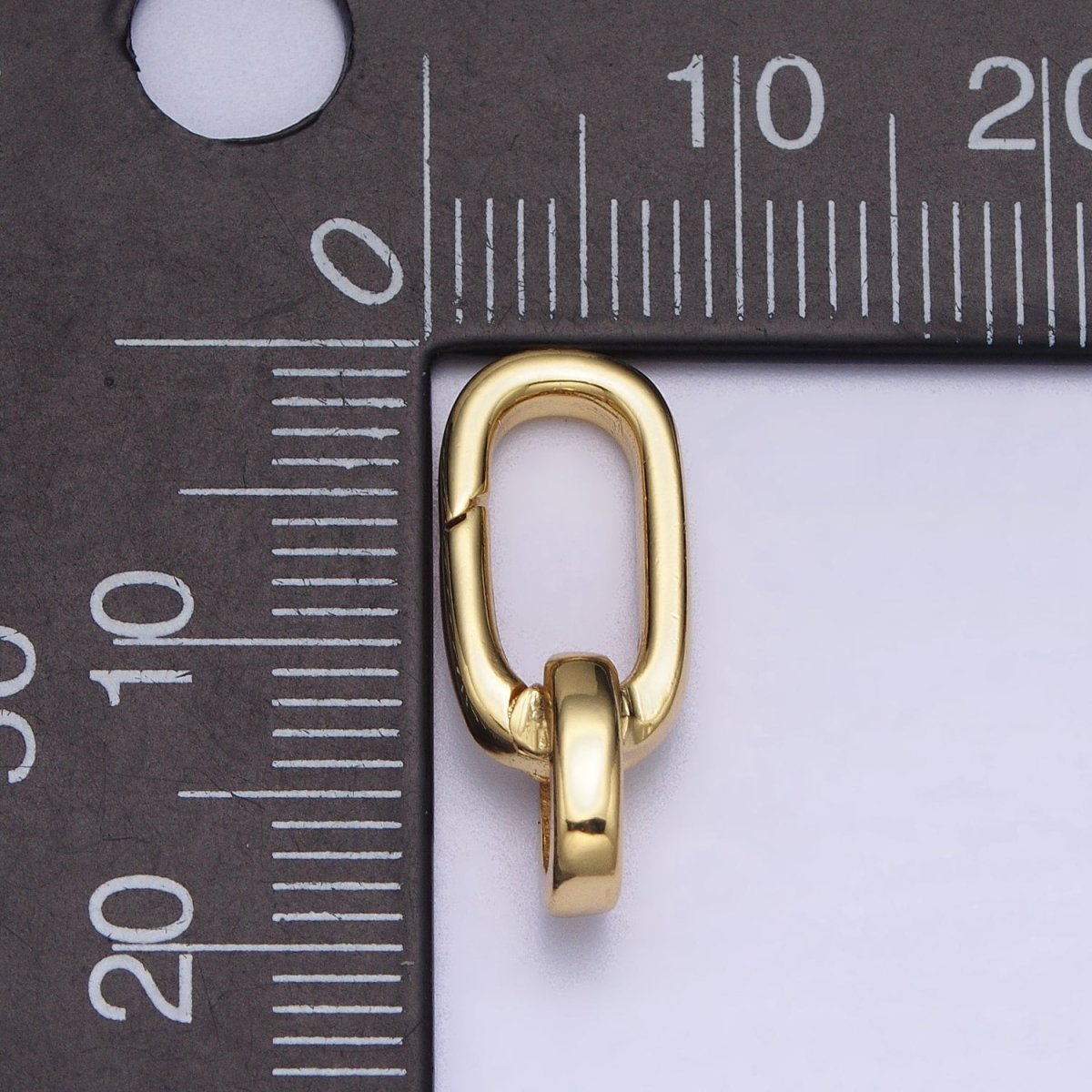 Gold or Silver Push Gate Oval Clasp, Spring gate Clasp, 16x17mm