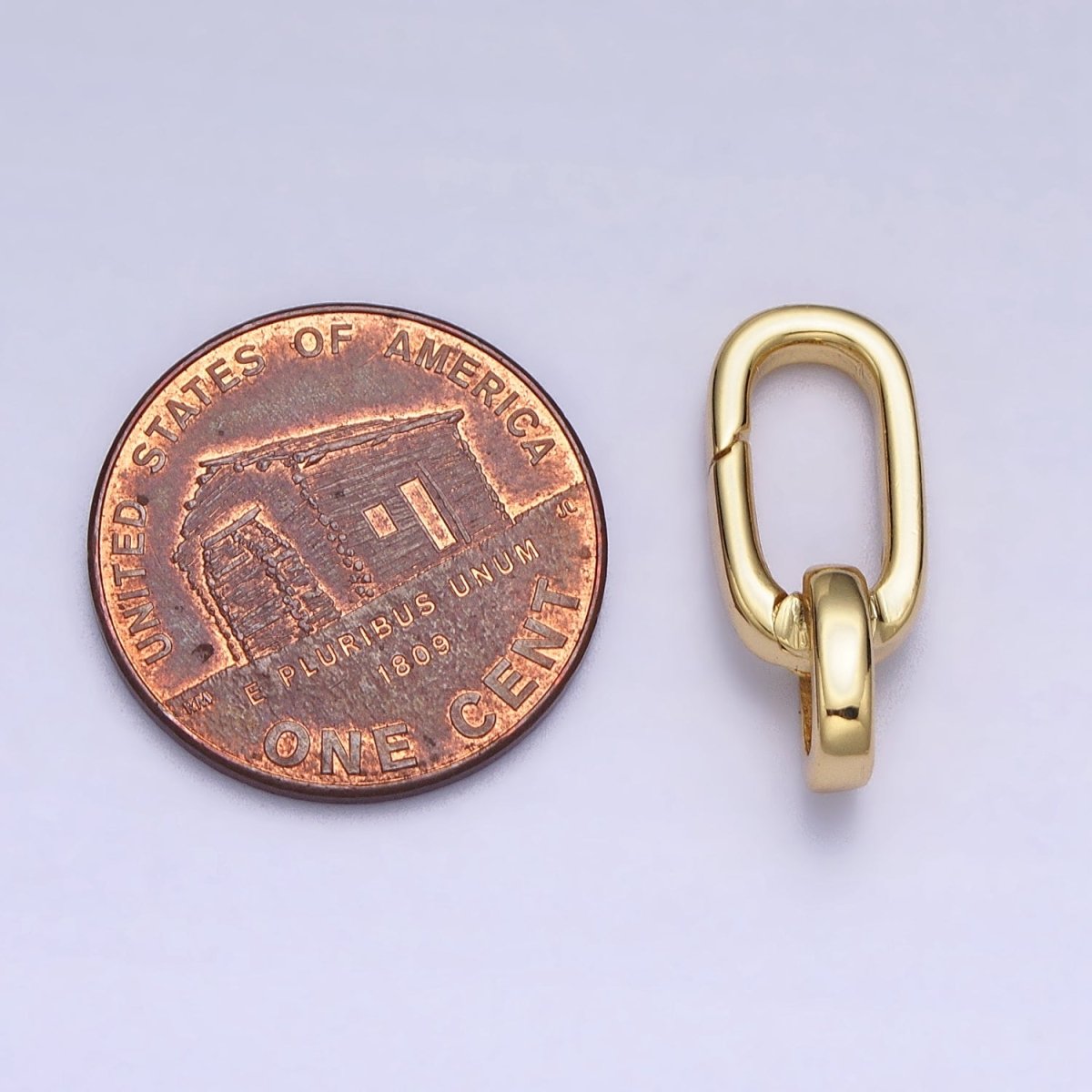 Gold or Silver Push Gate Oval Clasp, Spring gate Clasp, 16x17mm Wholesale Supply for Necklace Jewelry Making Charm Holder Z311 - DLUXCA