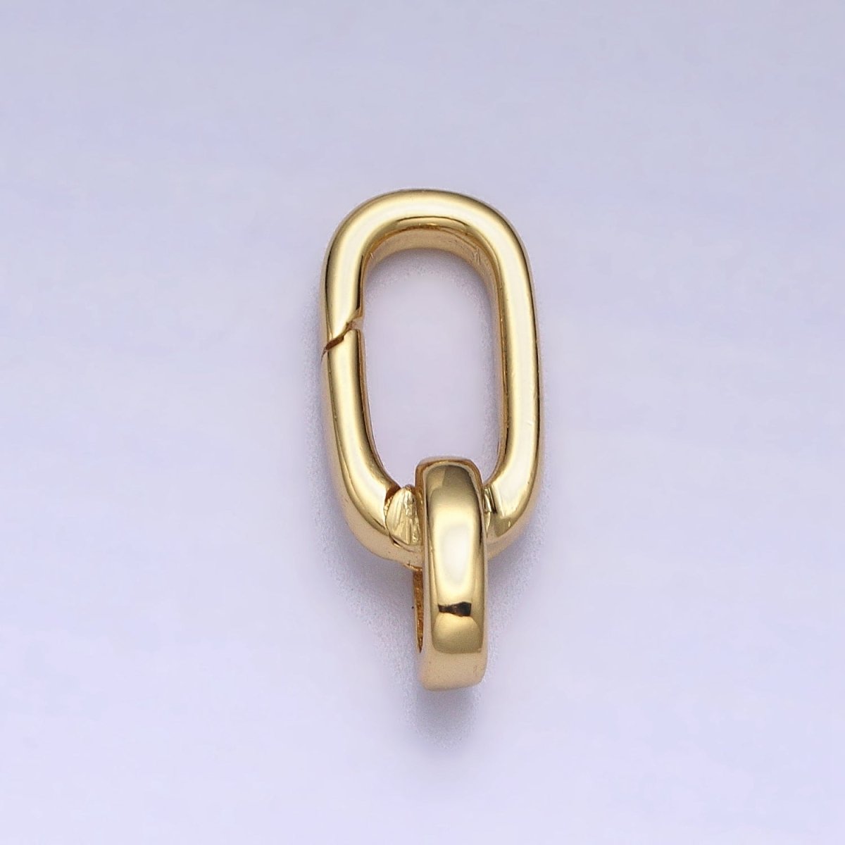 Gold or Silver Push Gate Oval Clasp, Spring gate Clasp, 16x17mm Wholesale Supply for Necklace Jewelry Making Charm Holder Z311 - DLUXCA