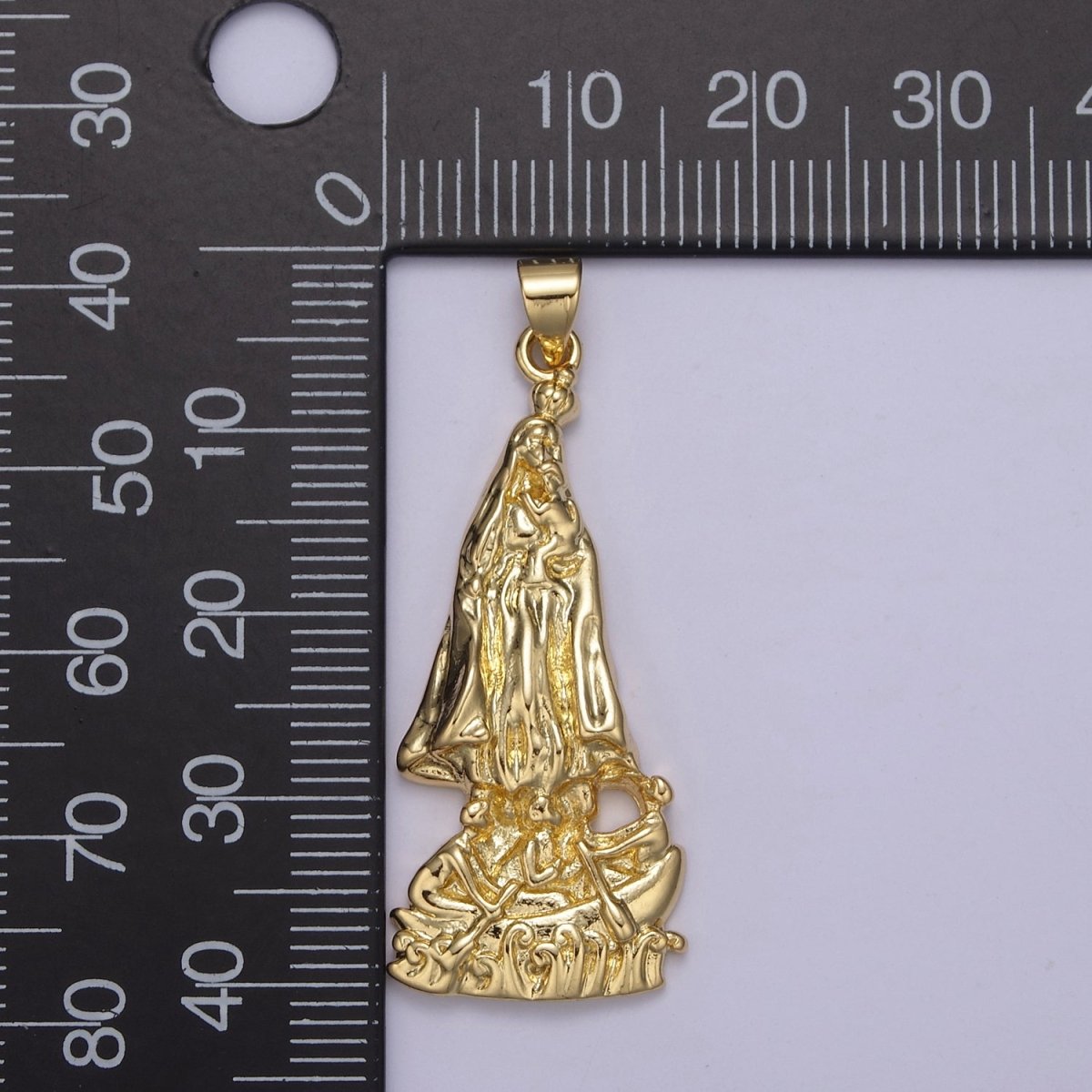 Gold Our Lady of Charity "Virgen de la Caridad del Cobre" catholic Religious Virgin Mary Pendant H-637 H-732 - DLUXCA