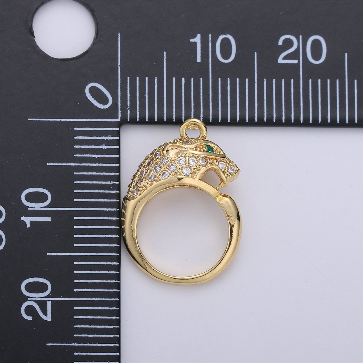 Gold Ouroboros Pendant- 18k Gold Filled Charm Micro Pave Snake Charm for Necklace Earring Bracelet Charm Jewelry Making Supply C-657 - DLUXCA