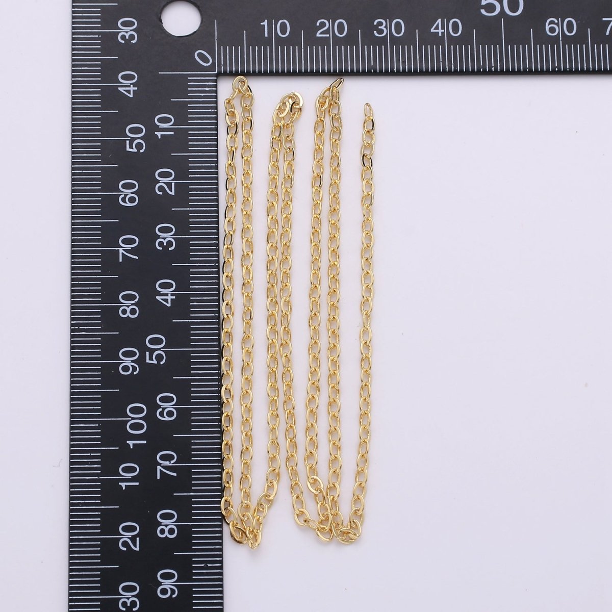 Gold Oval Cable Link Chain, 2mm Gold Filled Cable Chain by Yard, Unfinished Chain For Jewelry Supply | ROLL-149 Clearance Pricing Overstock - DLUXCA