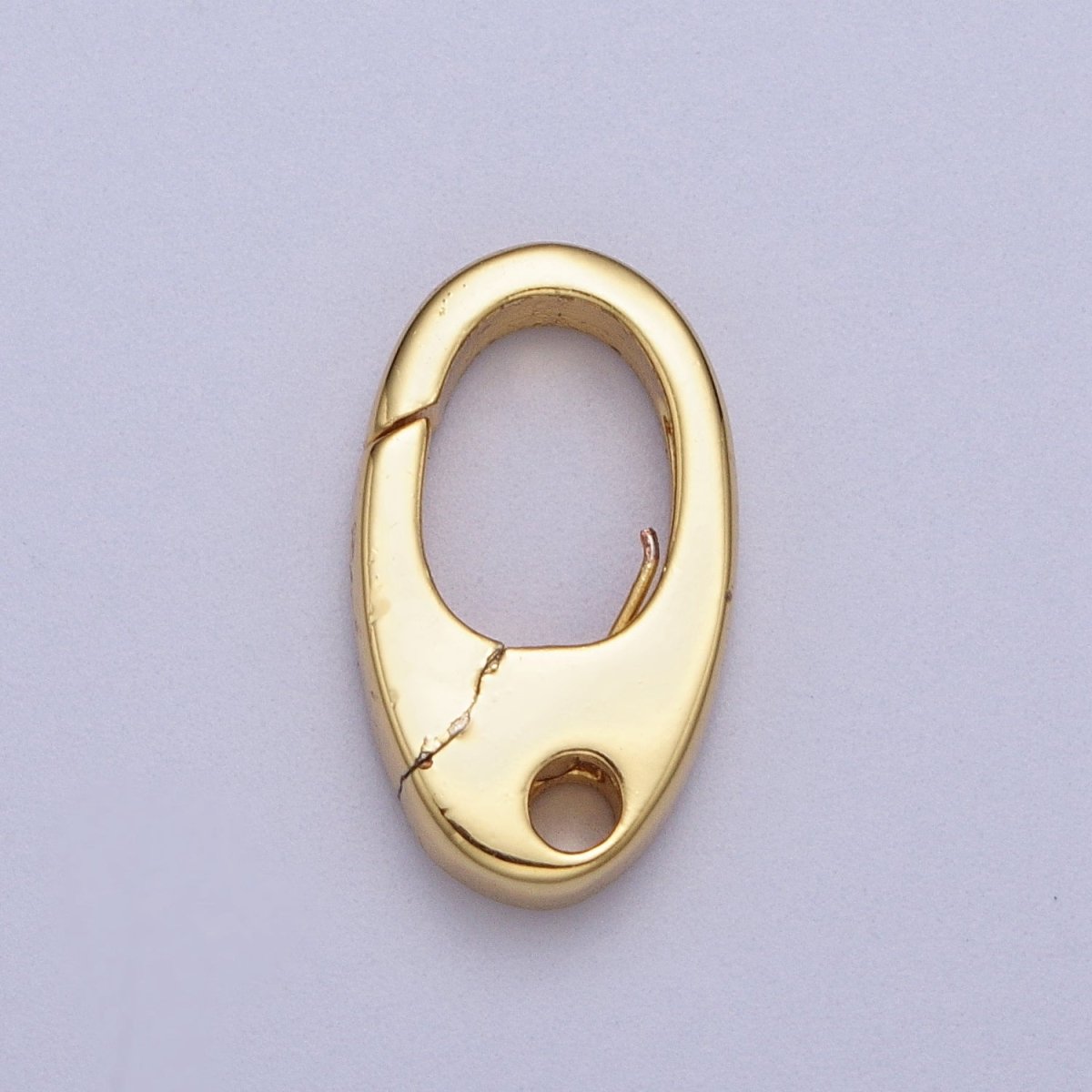 Gold Oval Push Clasps, Push Gate Clasp Silver Small Oval Clasp, Hinged Ring Clasp, Spring Gate Clasp for Bracelet Necklace Z-194 Z-195 - DLUXCA