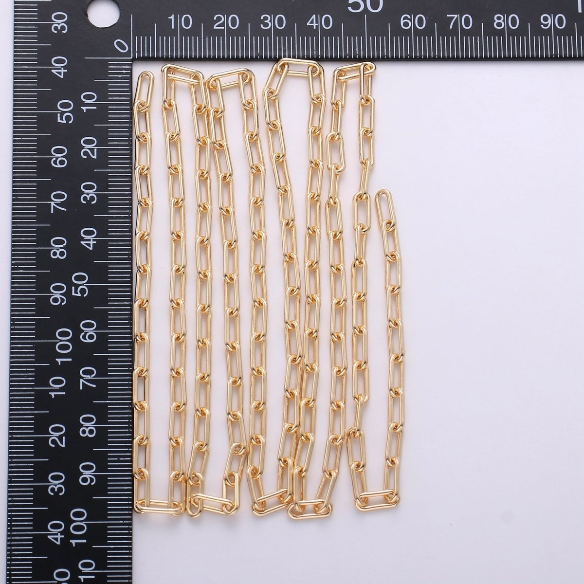 Gold Paper Clip Chain, 9 X 3mm Width, 24K Gold Filled Thin Minimalist Paper Clip Unfinished Chain, For Jewelry Making, For Necklace, Bracelet, Anklet Supply Component | ROLL-260 - DLUXCA