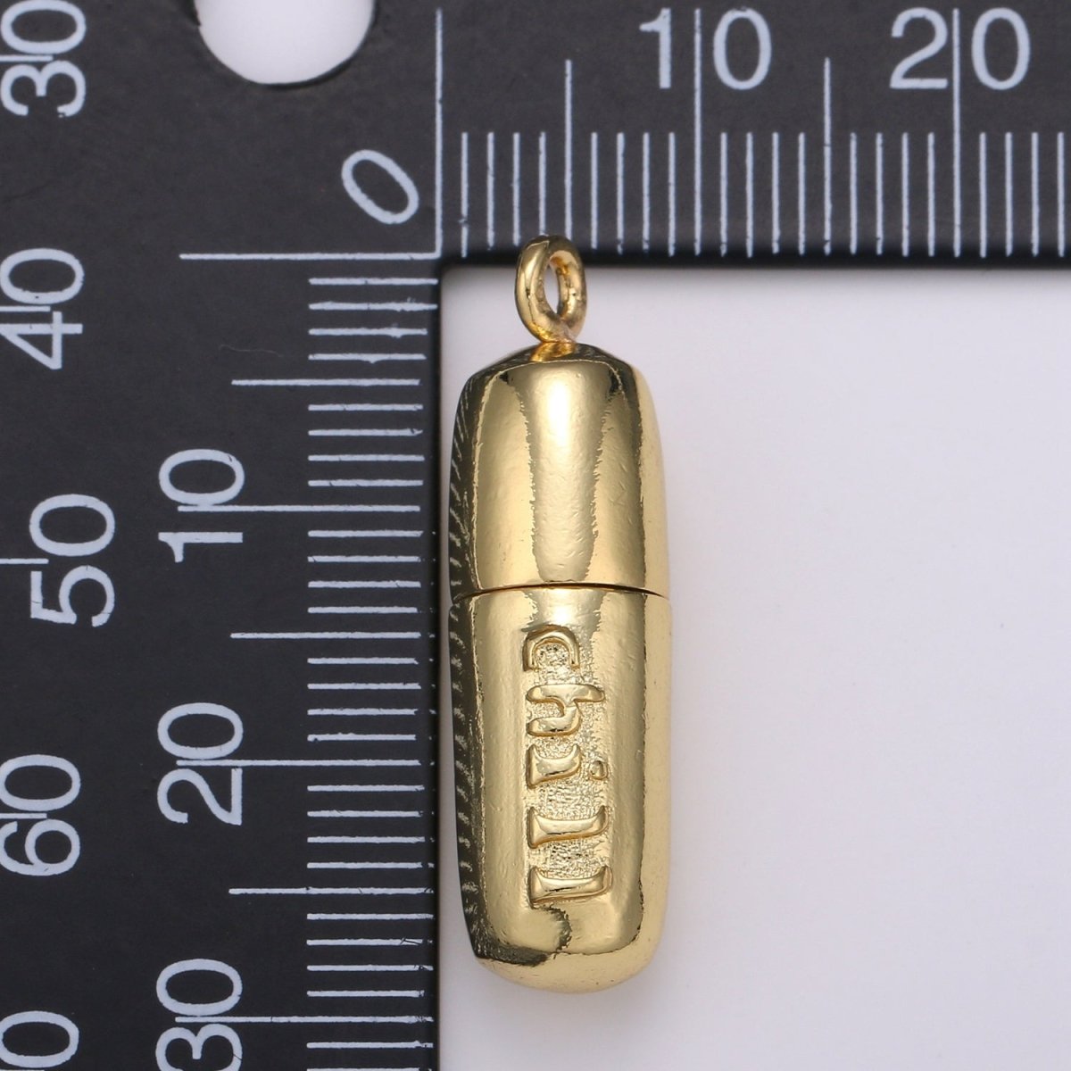 Gold Pill Charm Necklace, Dainty Word Charm Love Pill Bar Pendant, Chill Pill Charm Necklace Pendant Happy Hope Optimist Minimalist Jewelry | D-315 - D-318 - DLUXCA
