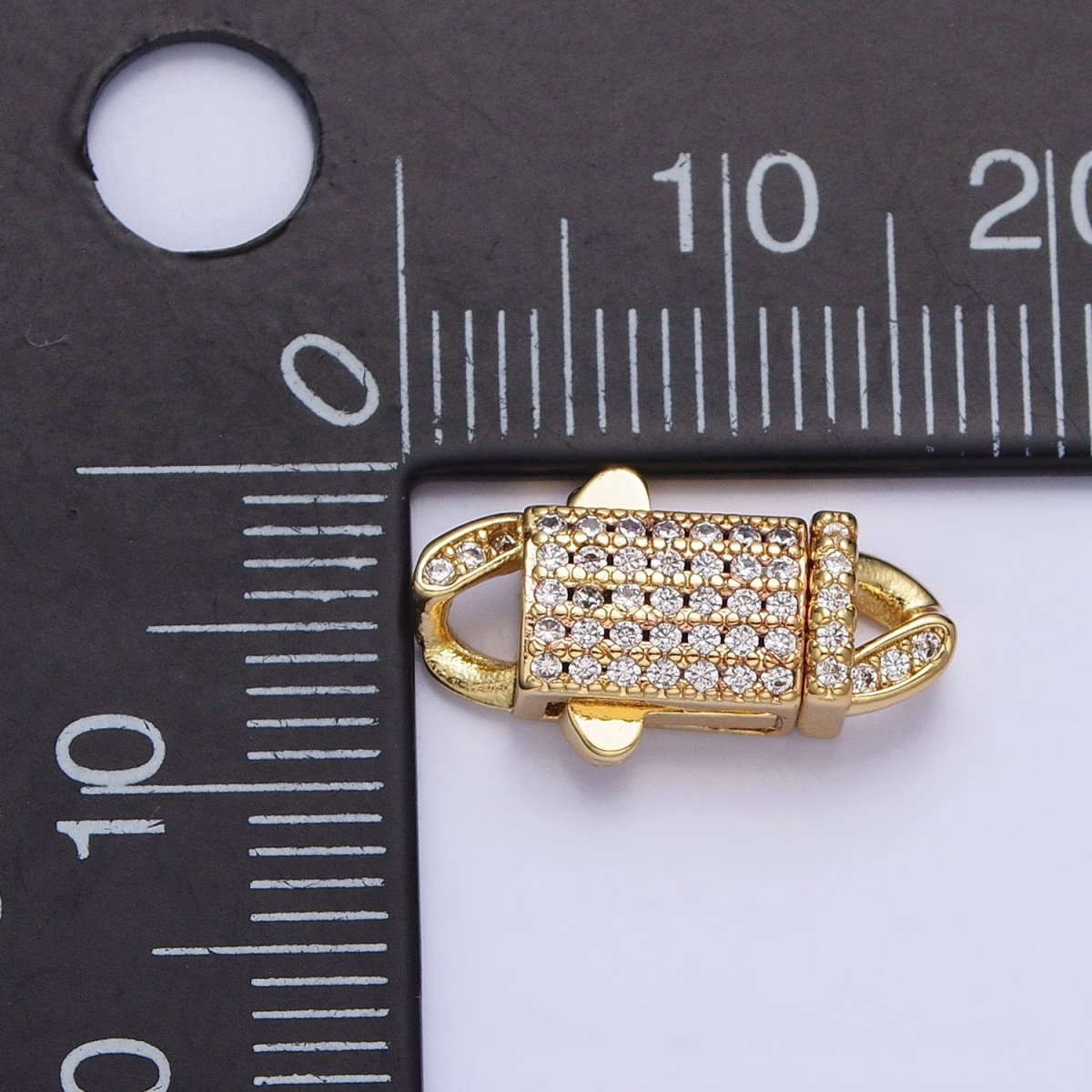Gold Plated 16.7mm Long Cubic Zirconia Trigger Clasps for Bracelet Necklace End Clasp Jewelry Making Supply Z-175 - DLUXCA