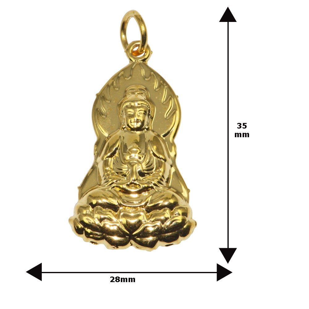 Gold Plated Buddhaism Deity Beliefs Necklace Jewelry Pendant Good Luck Religion Design I-068 - DLUXCA