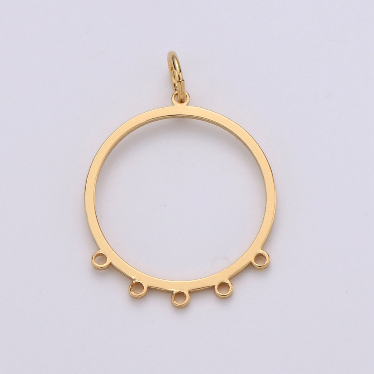Gold Plated Circle Five Link for Charm to make Earring Necklace Jewelry Making Supply, K-881 - DLUXCA