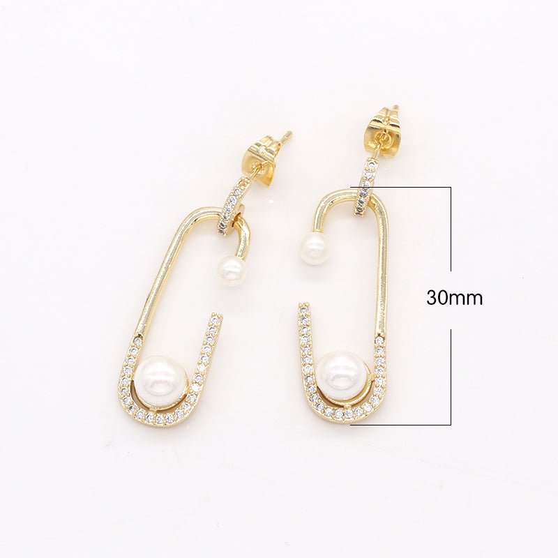 Gold Plated Clip Frame Shape Supplies for Bracelet Earring Necklace Jewelry Making GP-750 - DLUXCA