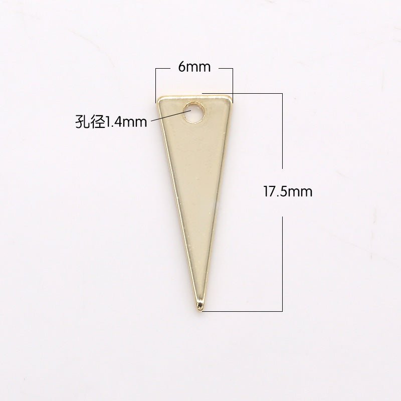 Gold Plated Dainty Sharp Triangle Charm Plain Gold Geometric Charm Pendant GP-332 - DLUXCA