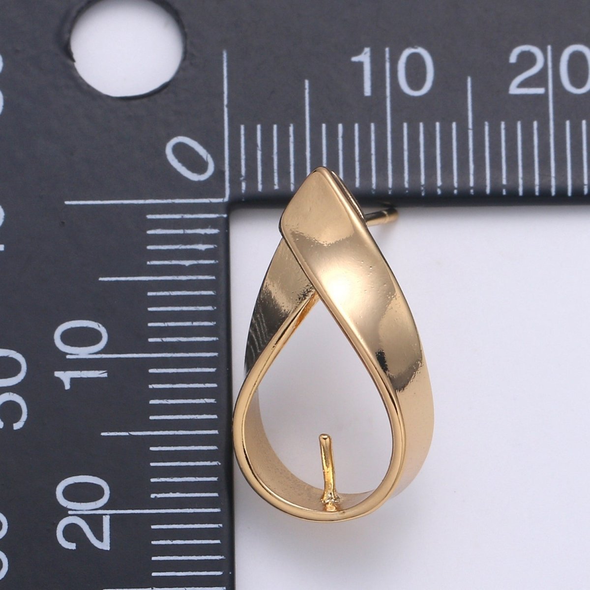 Gold Plated Round Aid Ribbon Earring Supplies Golden Earring Jewelry Supply Component GP-916 - DLUXCA