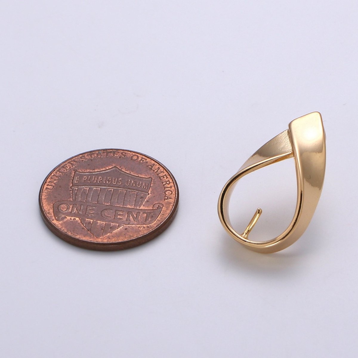 Gold Plated Round Aid Ribbon Earring Supplies Golden Earring Jewelry Supply Component GP-916 - DLUXCA