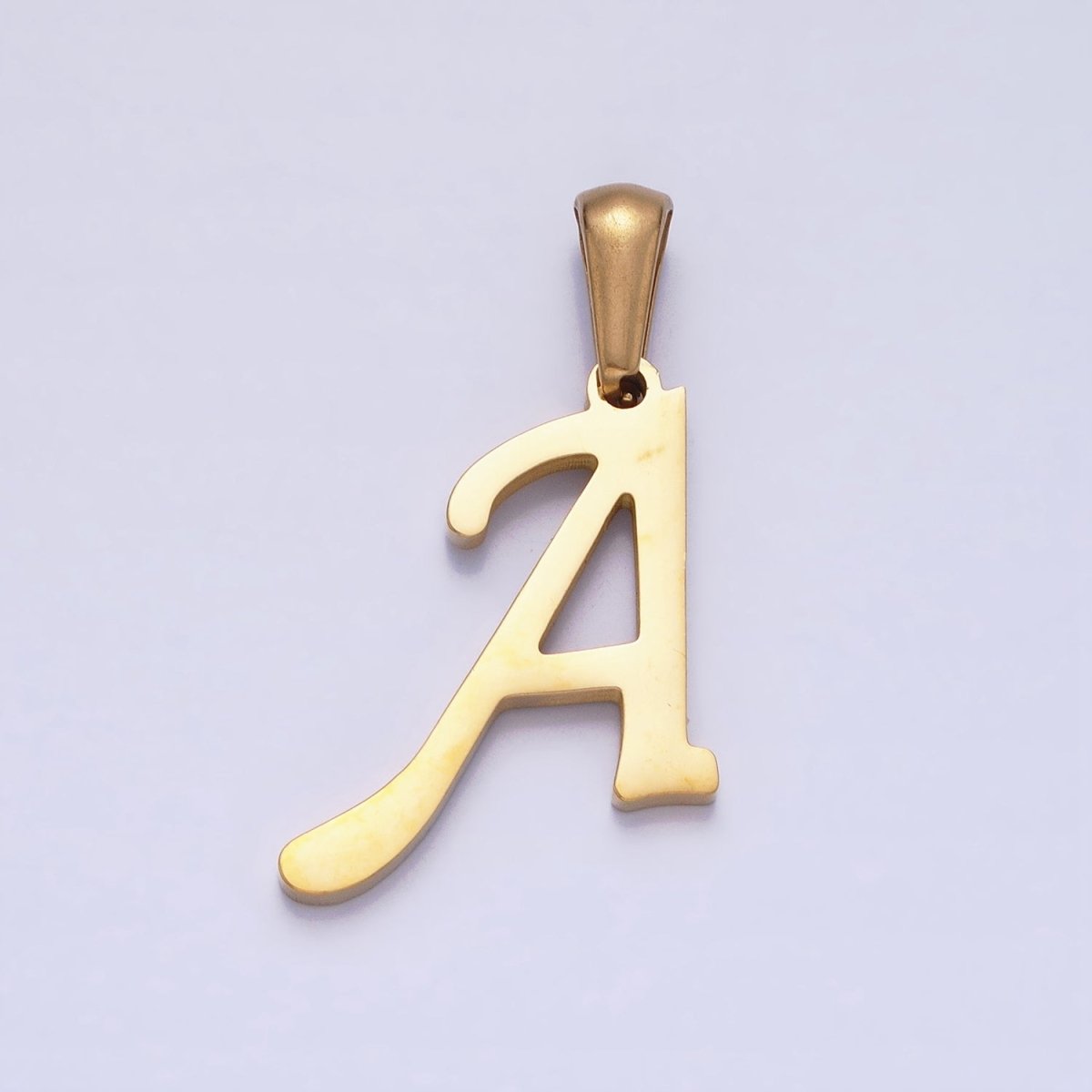 Gold Plated Stainless Steel Letter Charms, initial alphabet pendant DIY jewelry letter charms for personalized jewelry making AD149 - AD174 - DLUXCA