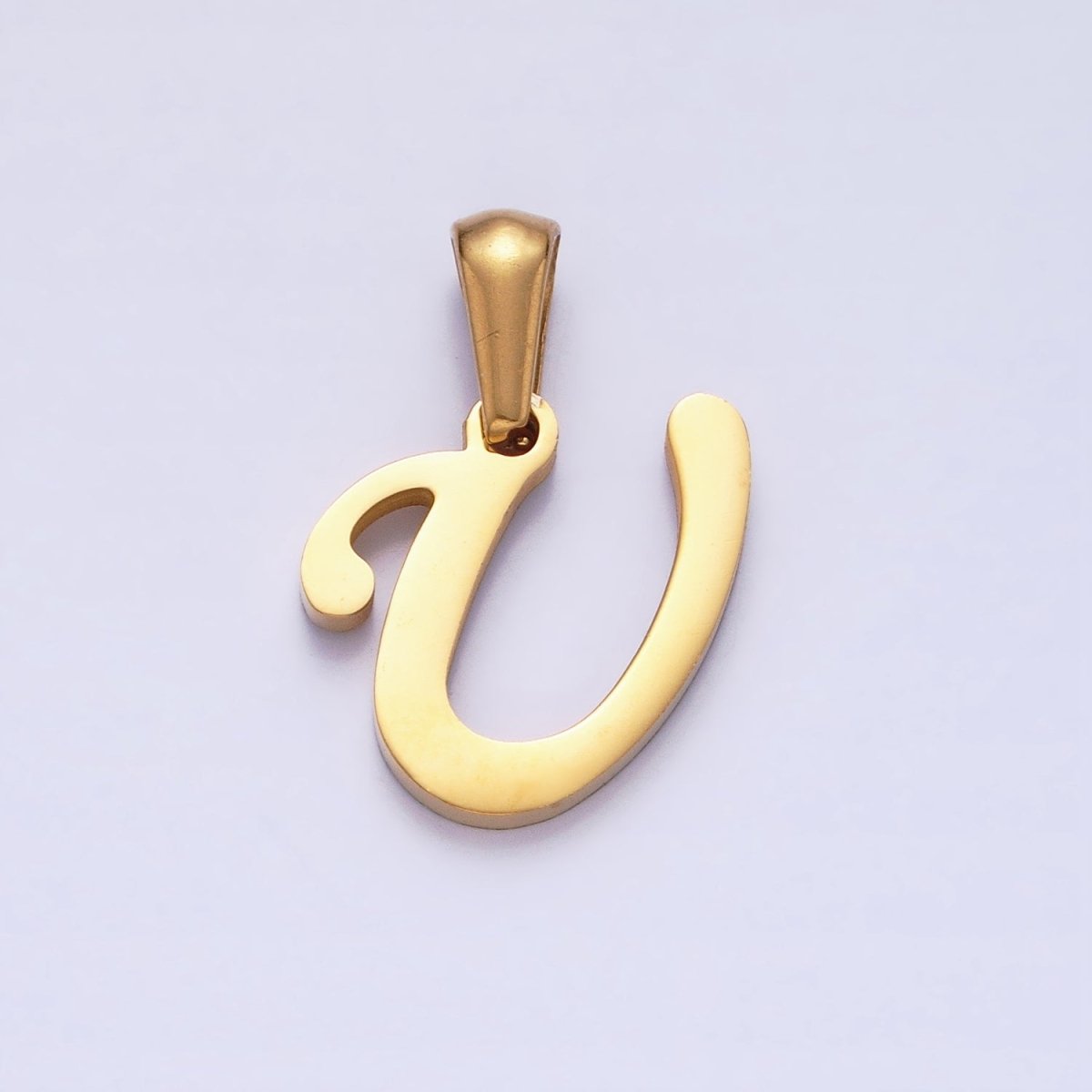 Gold Plated Stainless Steel Letter Charms, initial alphabet pendant DIY jewelry letter charms for personalized jewelry making AD149 - AD174 - DLUXCA