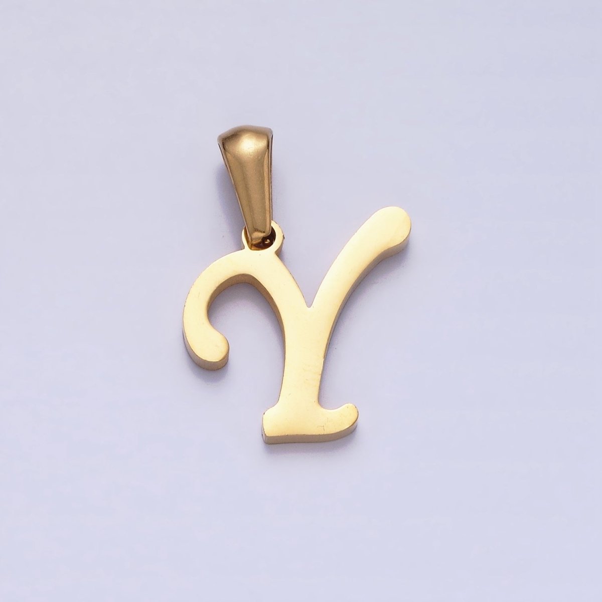 Gold Plated Stainless Steel Letter Charms, initial alphabet pendant DIY jewelry letter charms for personalized jewelry making AD149 - AD174 - DLUXCA