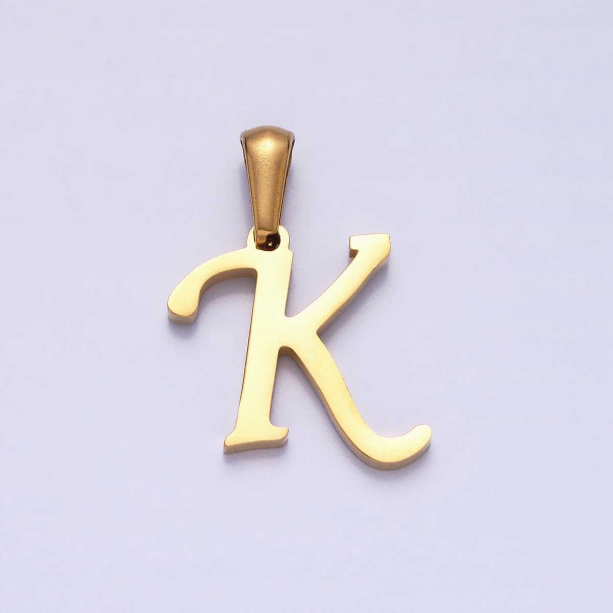 Gold Plated Stainless Steel Letter Charms, initial alphabet pendant DIY jewelry letter charms for personalized jewelry making AD149 - AD174 - DLUXCA