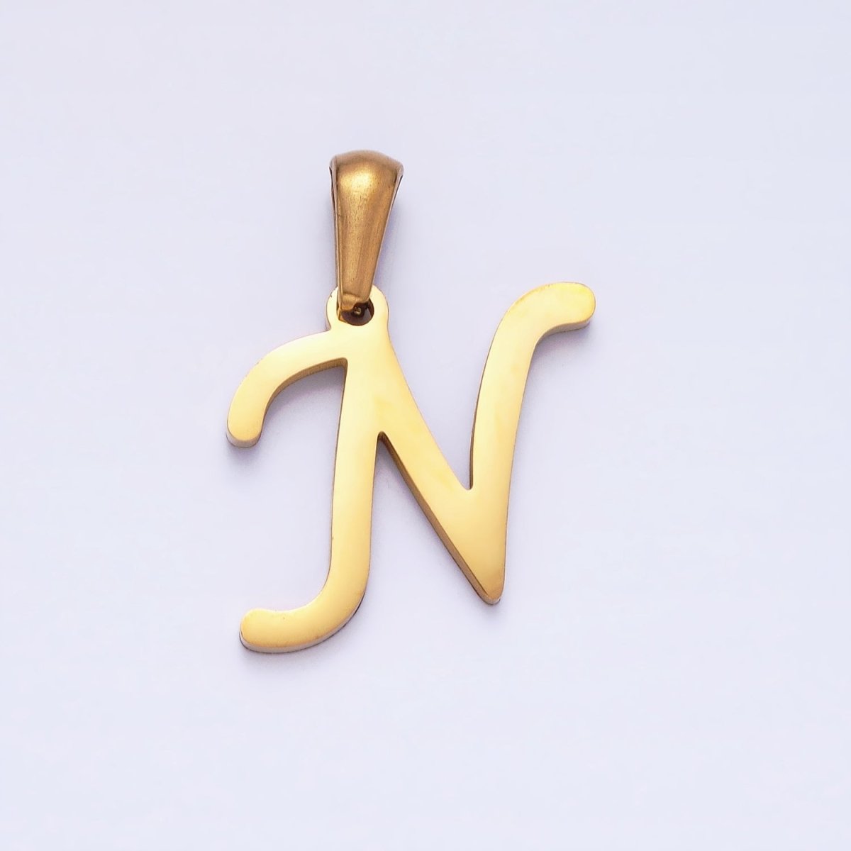 Gold Plated Stainless Steel Letter Charms, initial alphabet pendant DIY jewelry letter charms for personalized jewelry making AD149 - AD174 - DLUXCA