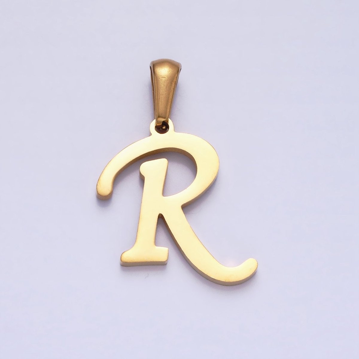 Gold Plated Stainless Steel Letter Charms, initial alphabet pendant DIY jewelry letter charms for personalized jewelry making AD149 - AD174 - DLUXCA