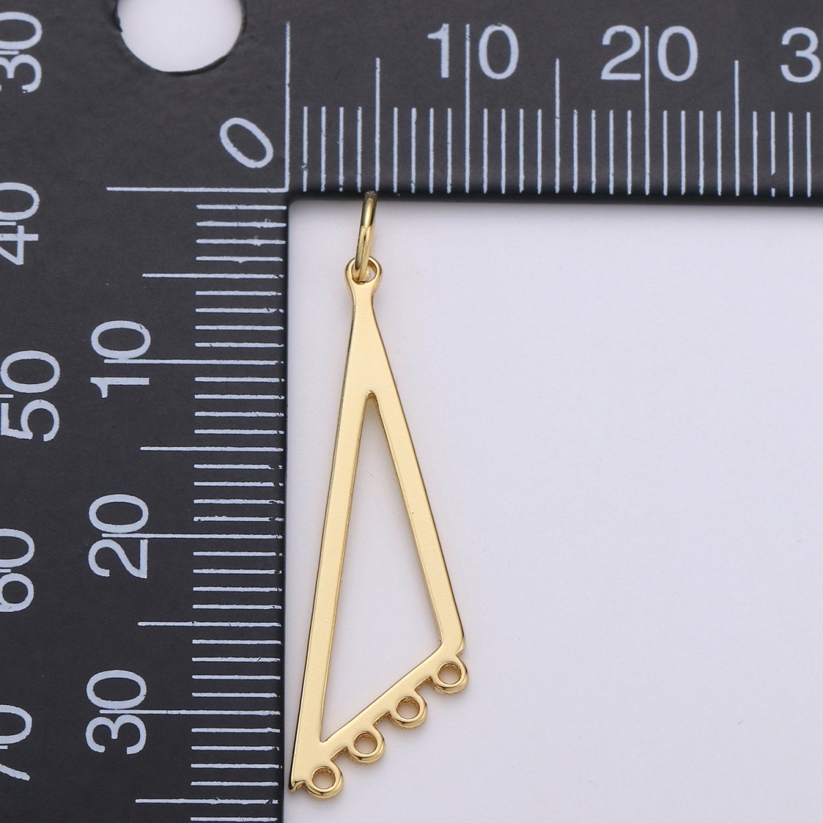 Gold Plated Triangle Four Link for Charm for Earring Necklace Jewelry Making Supply, K-880 - DLUXCA