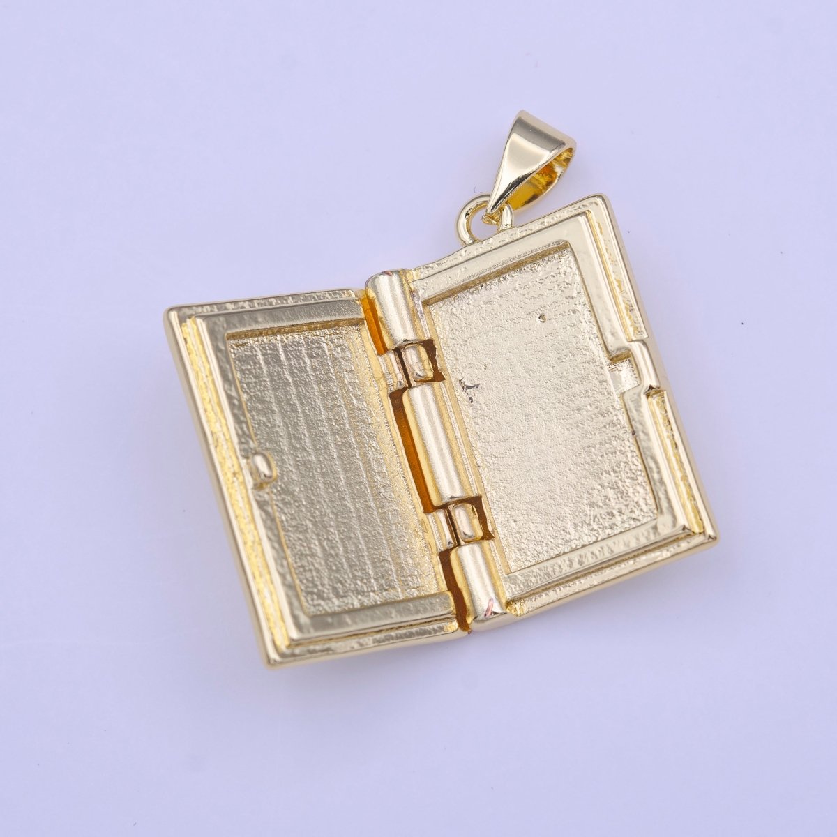 Gold Rectangular Minimalist Gold Photo Locket Pendant H-219 - DLUXCA