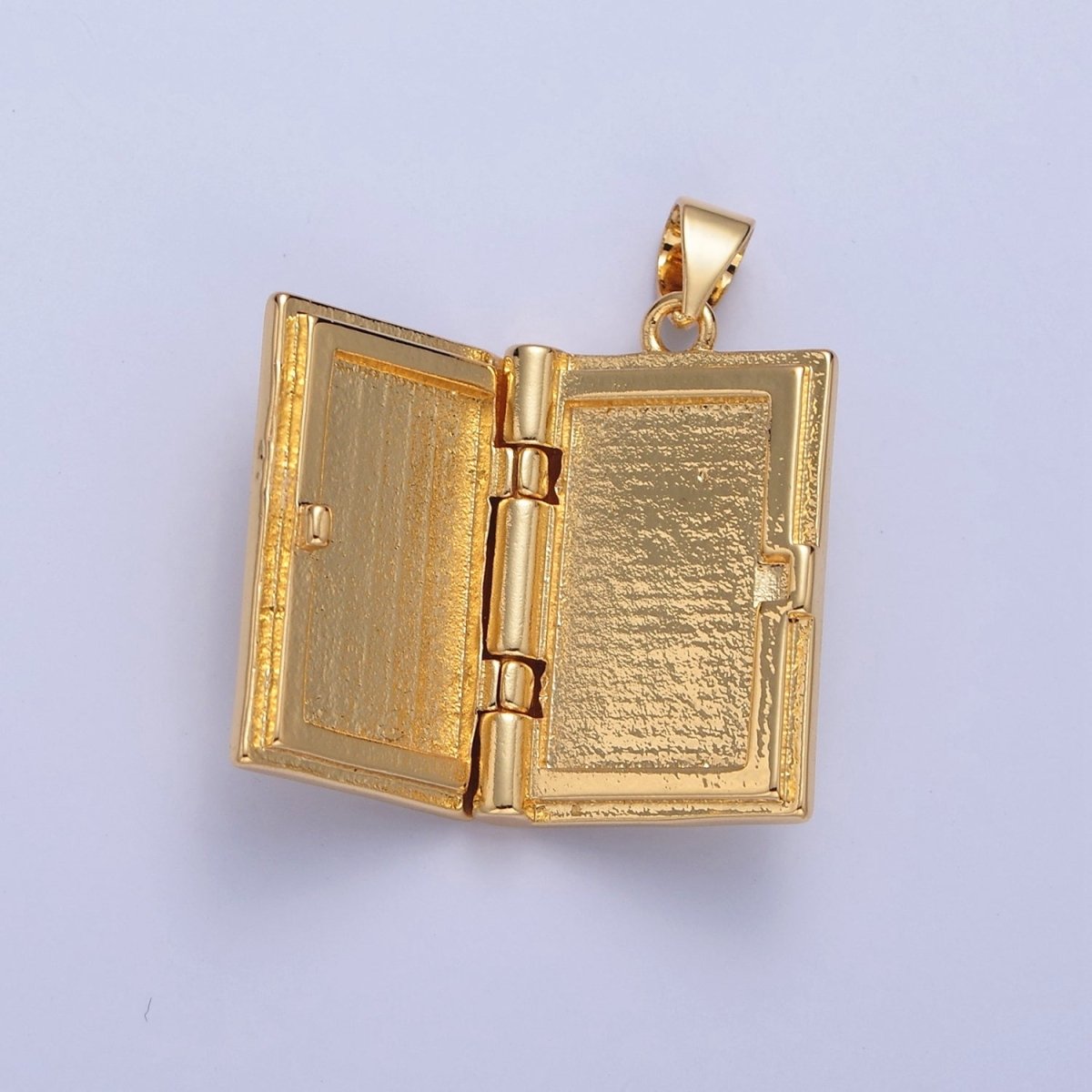 Gold Rectangular Photo Locket Pendant I-313 - DLUXCA