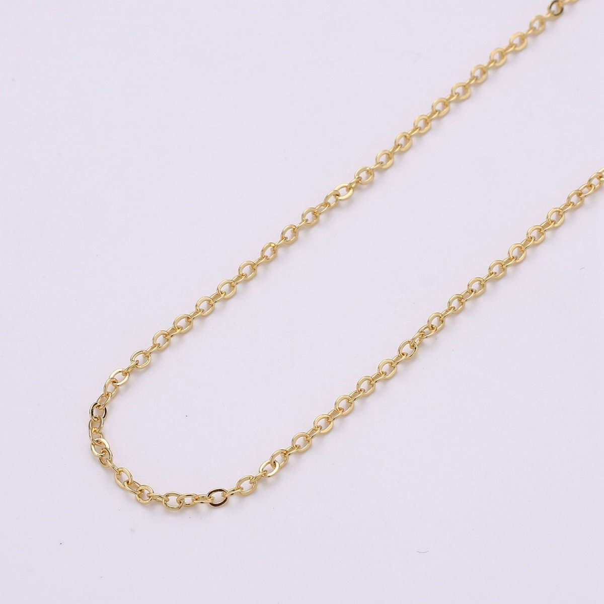 Gold ROLO Cable Chain - 24K Gold Filled Chain - Gold Fill Chain Bulk - Dainty Gold Chain Wholesale - Unfinished Gold Chain by the Yard | ROLL-134 Clearance Pricing - DLUXCA