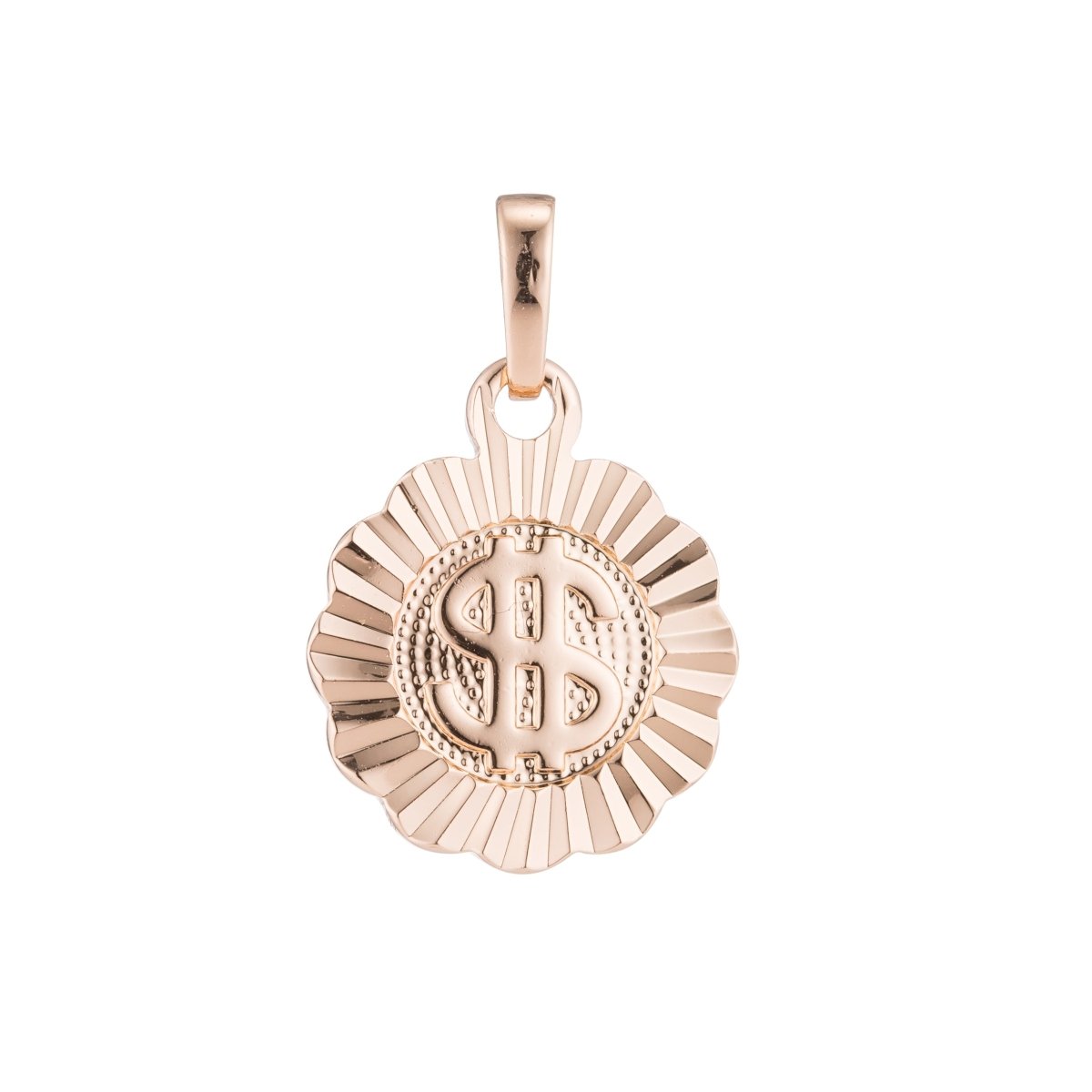 Gold, Rose Gold, Silver Dollar Sign, Rich, Money, Wealth, Currency Sign, Flower, Luck, DIY Necklace Pendant Charm Bead Bails Findings for Jewelry Making I-512 H-476 - DLUXCA