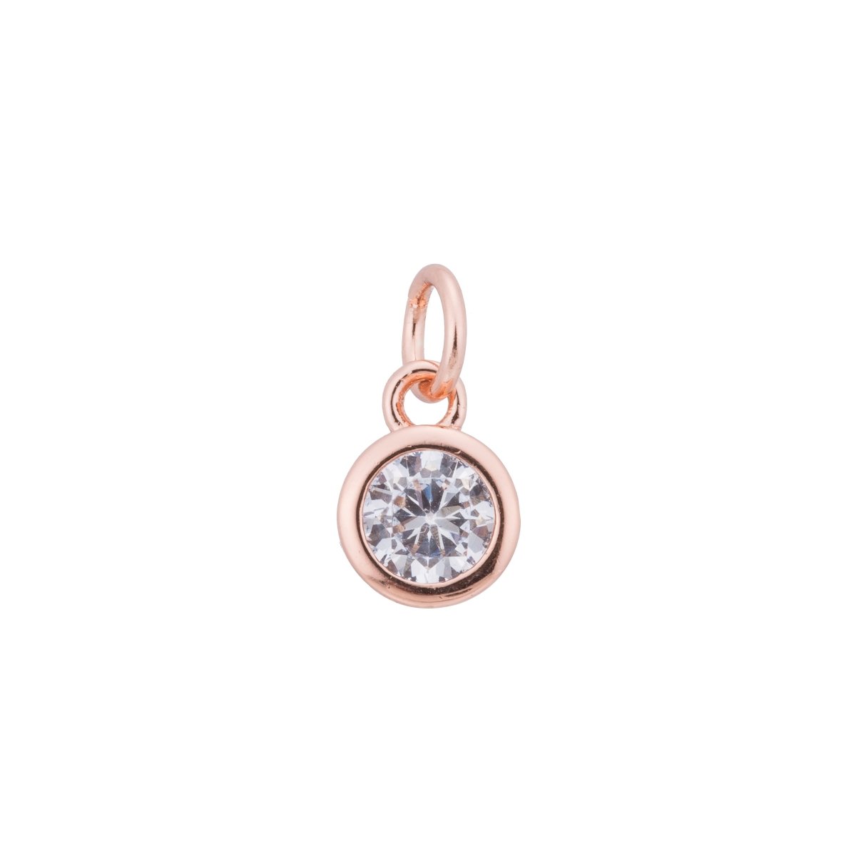 Gold, Rose Gold, Silver Round Diamond Cut Dangle Charm, Modern DIY Craft Cubic Zirconia Bracelet Charm Bead Findings Pendant For Jewelry Making | C-181, C-342 - DLUXCA