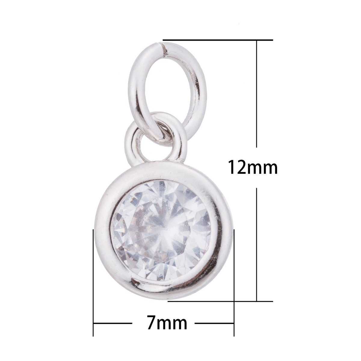 Gold, Rose Gold, Silver Round Diamond Cut Dangle Charm, Modern DIY Craft Cubic Zirconia Bracelet Charm Bead Findings Pendant For Jewelry Making | C-181, C-342 - DLUXCA