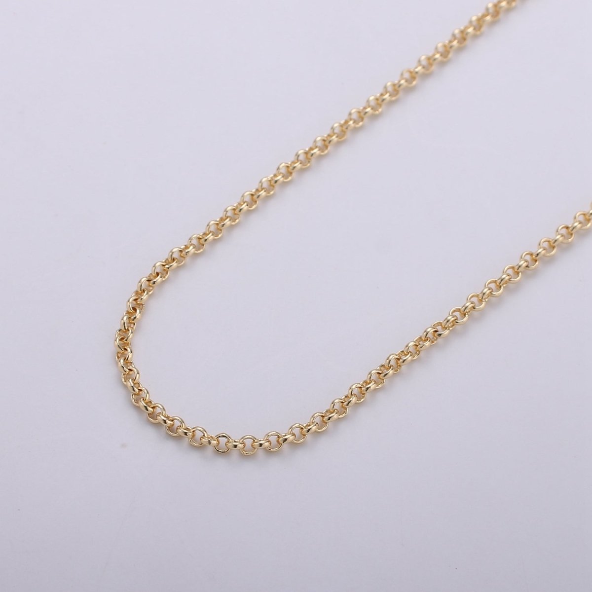 Gold Round ROLO Cable Link Chain, Link Size 3.5X3.5mm, 16K Gold Filled Rolo Chain By Yard, Unfinished Chain For Jewelry Supply | ROLL-278 Clearance Pricing - DLUXCA