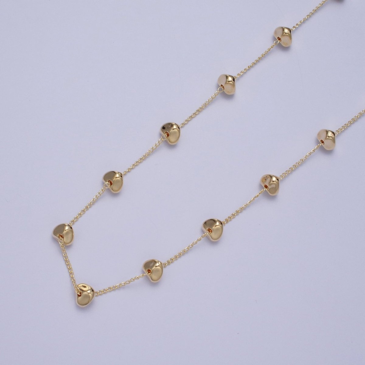 Gold Satellite Abstract Bead Chain Wholesale by Yard For Jewelry Making Component | ROLL-839 Clearance Pricing - DLUXCA