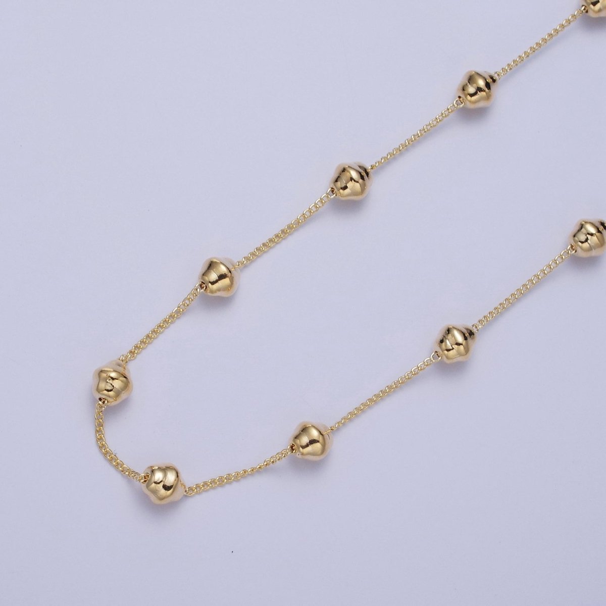 Gold Satellite Geometric Bead Chain Wholesale by Yard For Jewelry Making Component | ROLL-833 Clearance Pricing - DLUXCA