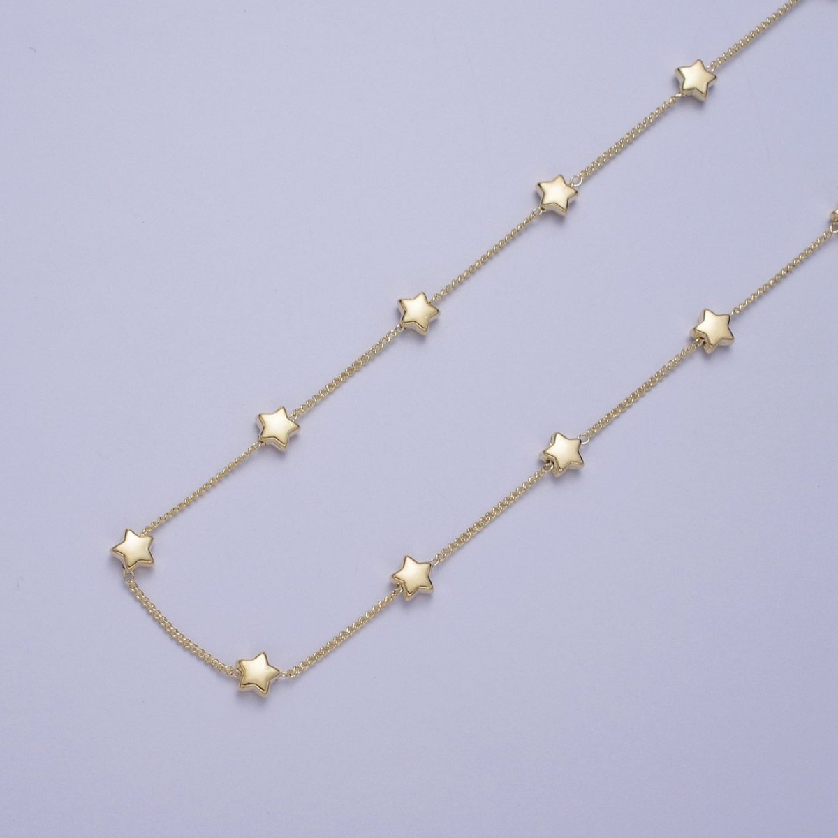 Gold Satellite Star Bead Chain Wholesale by Yard For Celestial Jewelry Component | ROLL-837 Clearance Pricing - DLUXCA
