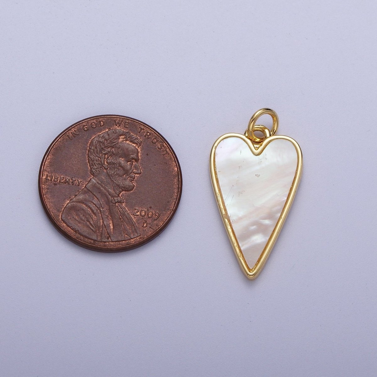 Gold Shell Pearl Heart Love Charm For Valentine Jewelry Making | C-717 - DLUXCA
