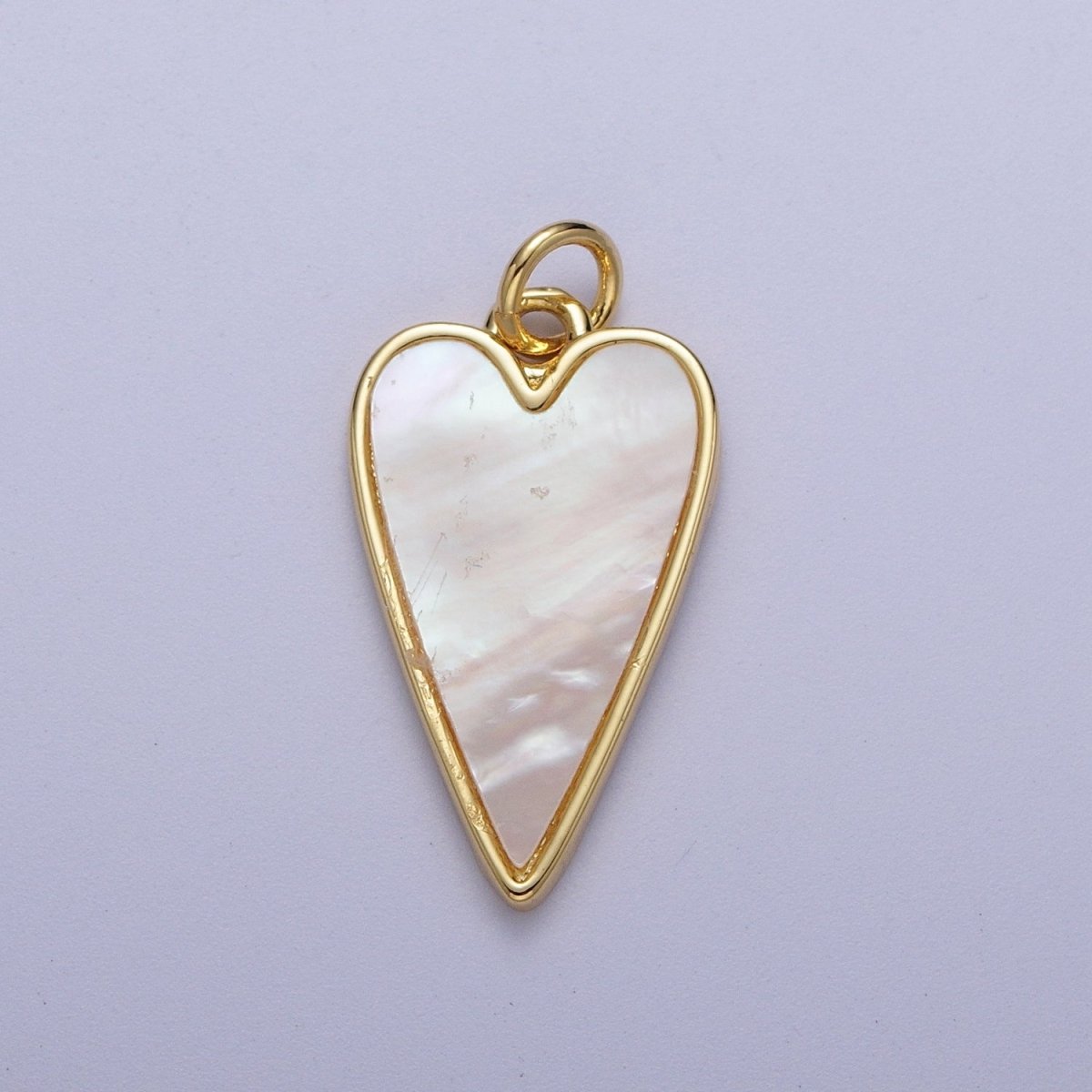 Gold Shell Pearl Heart Love Charm For Valentine Jewelry Making | C-717 - DLUXCA