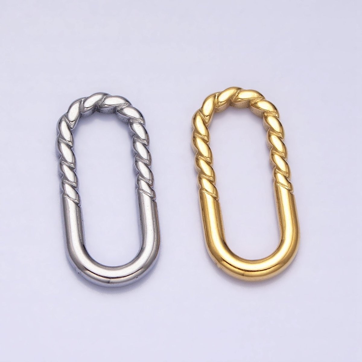 Gold, Silver 21mm Half Twisted Oblong Link Supply | Z-290 Z-291 - DLUXCA